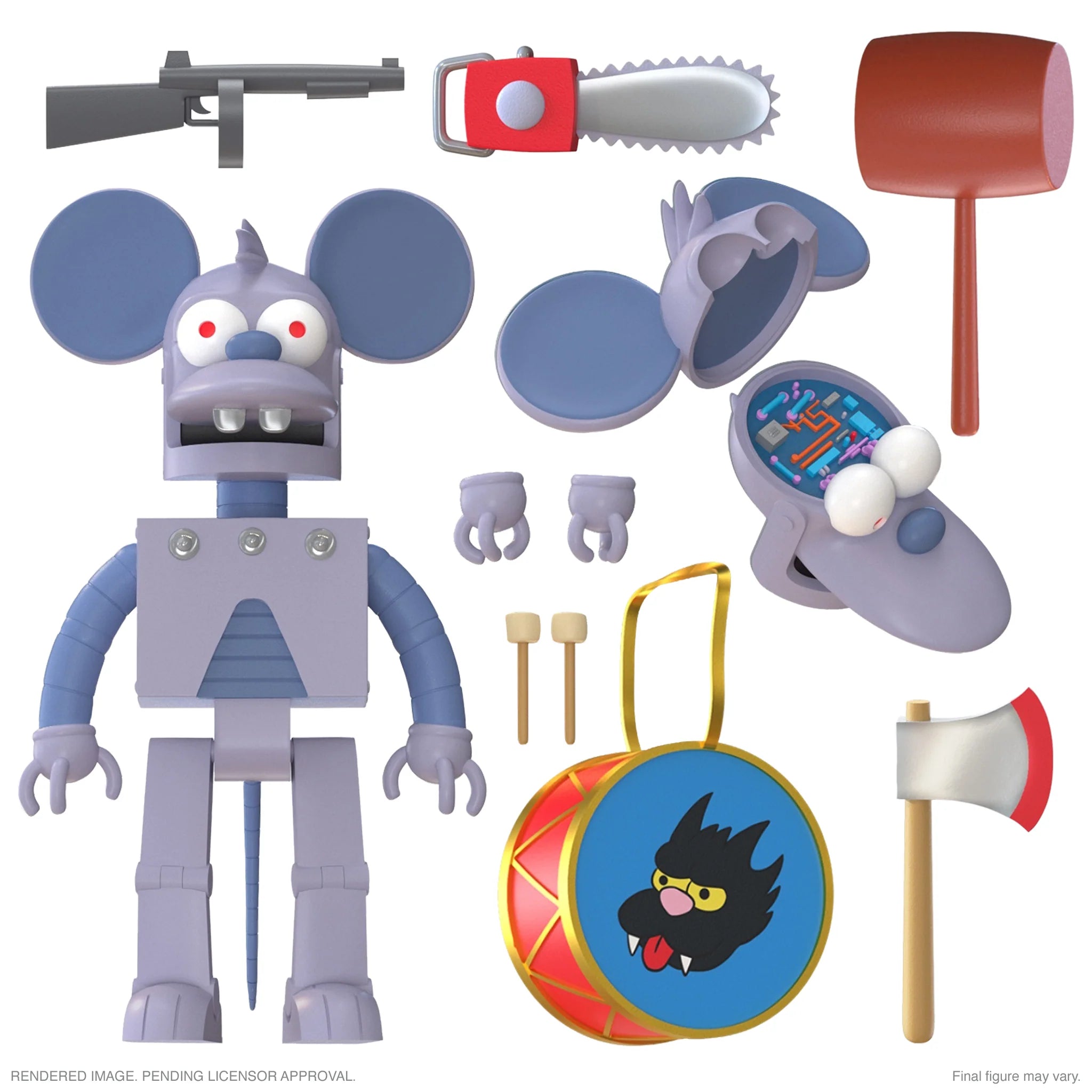 The Simpsons ULTIMATES! Robot Itchy Action Figure - Collectible Toy for Fans, Perfect for Display & Play - Great Gift for Animation Lovers & Collectors