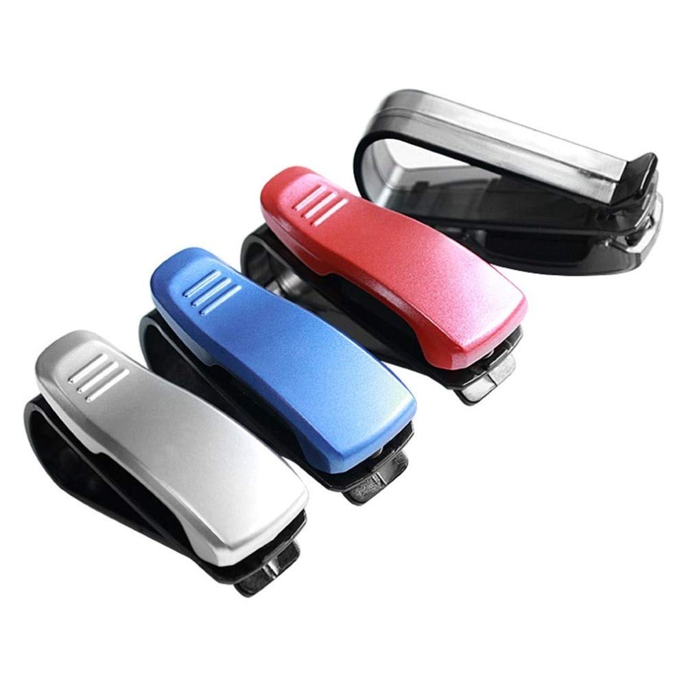 Red Car Sunglasses Holder & Clip - Secure Glasses, Tickets & Cards - Sun Visor Mount Accessory for Auto Interior Organization - Perfect for Road Trips & Daily Commutes