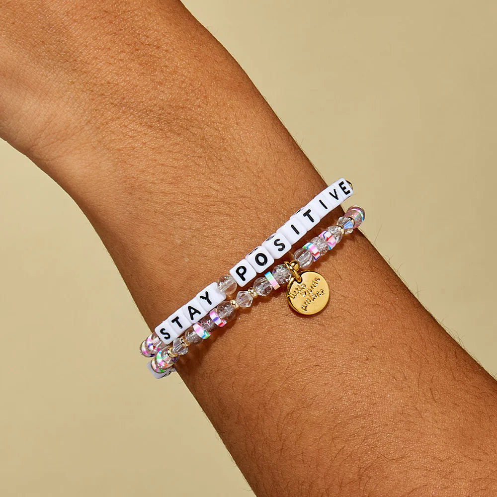 Little Words Project Stay Positive Bracelet - Inspirational Motivational Jewelry for Women, Daily Encouragement Gift for Friends, Self Love & Positivity Accessory