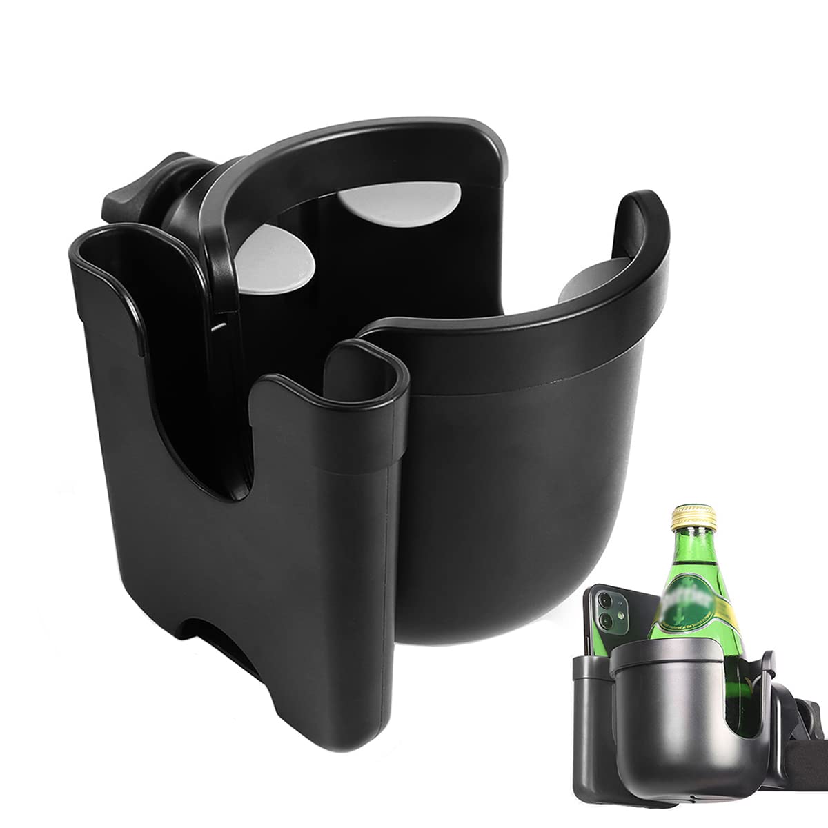Universal Boat Cup Holder with Phone Mount - for Marine, Kayak, Bike & More