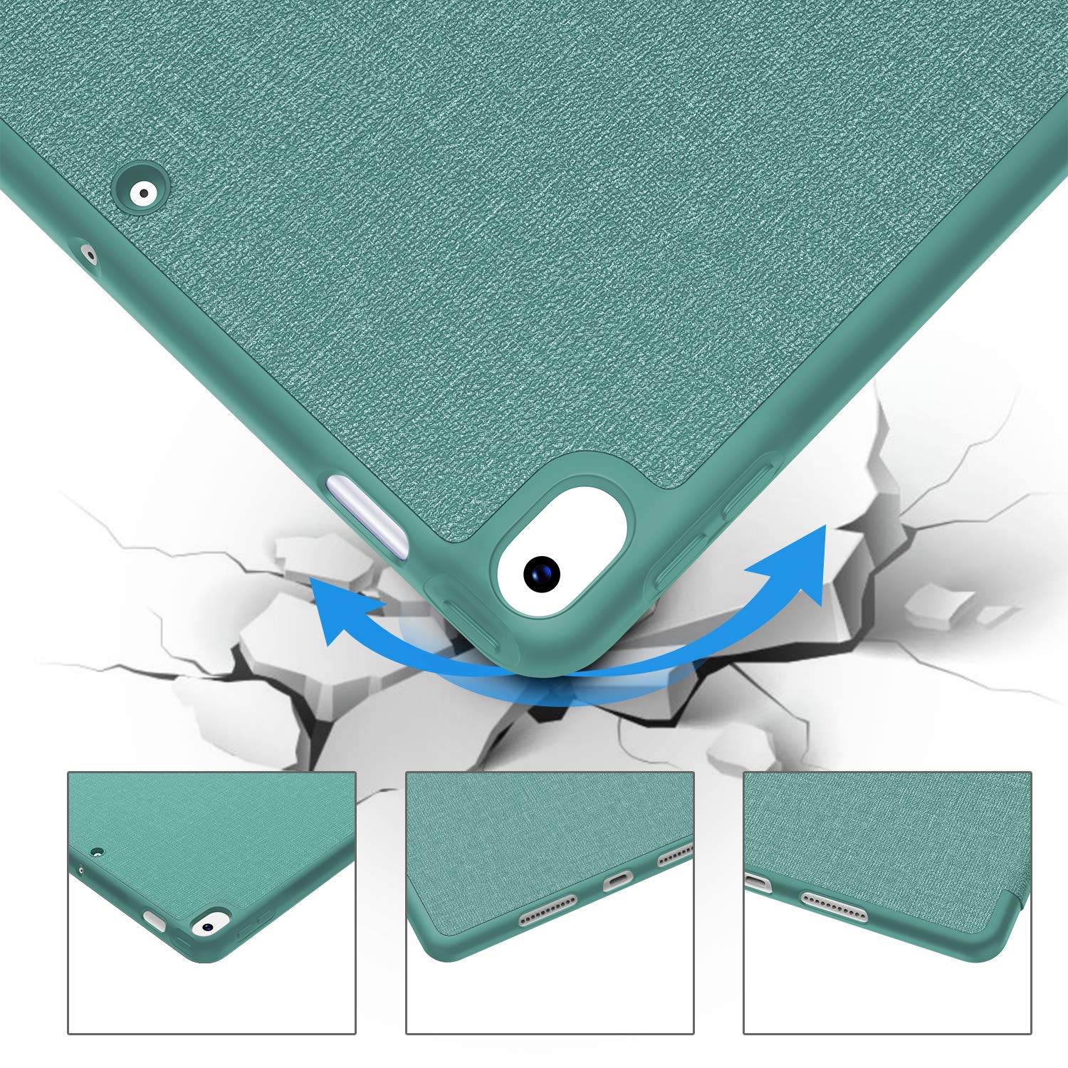 Premium Smart Case for iPad Air 3 (2019) & iPad Pro 10.5 (2017) - Ultra Slim TPU Back Cover with Pencil Holder | Auto Sleep/Wake | Strong Protection | Lake Blue | Perfect for Work, Travel & School Use