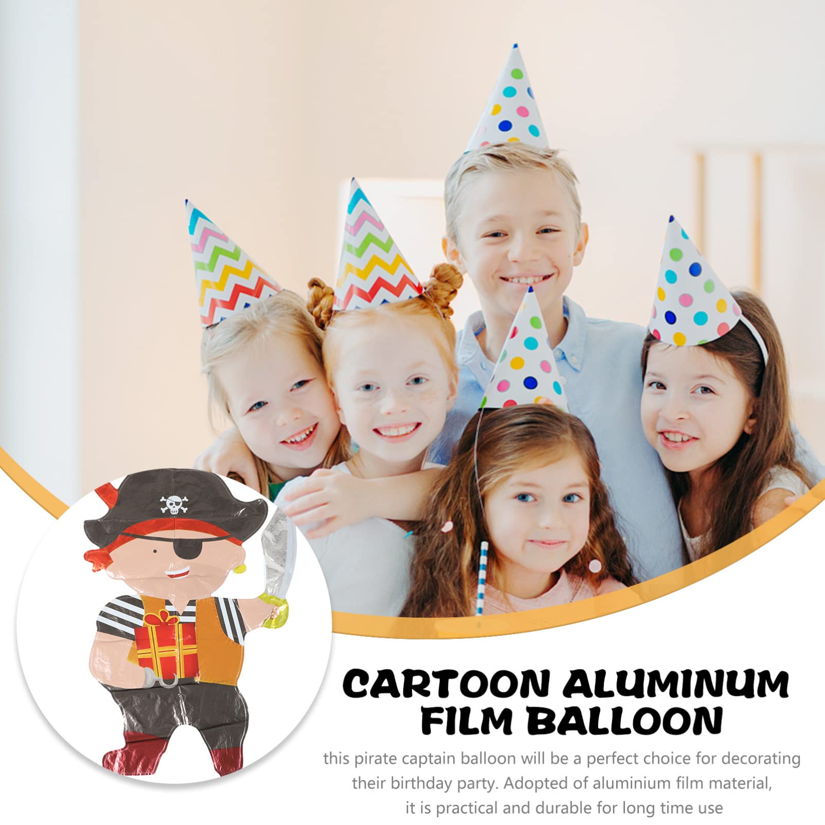 3pcs Pirate Captain Balloon Set - Aluminum Foil Balloons for Pirate Themed Birthday Party Decorations | Perfect for Boys' Birthday, Wedding, and Pirate Party Decor