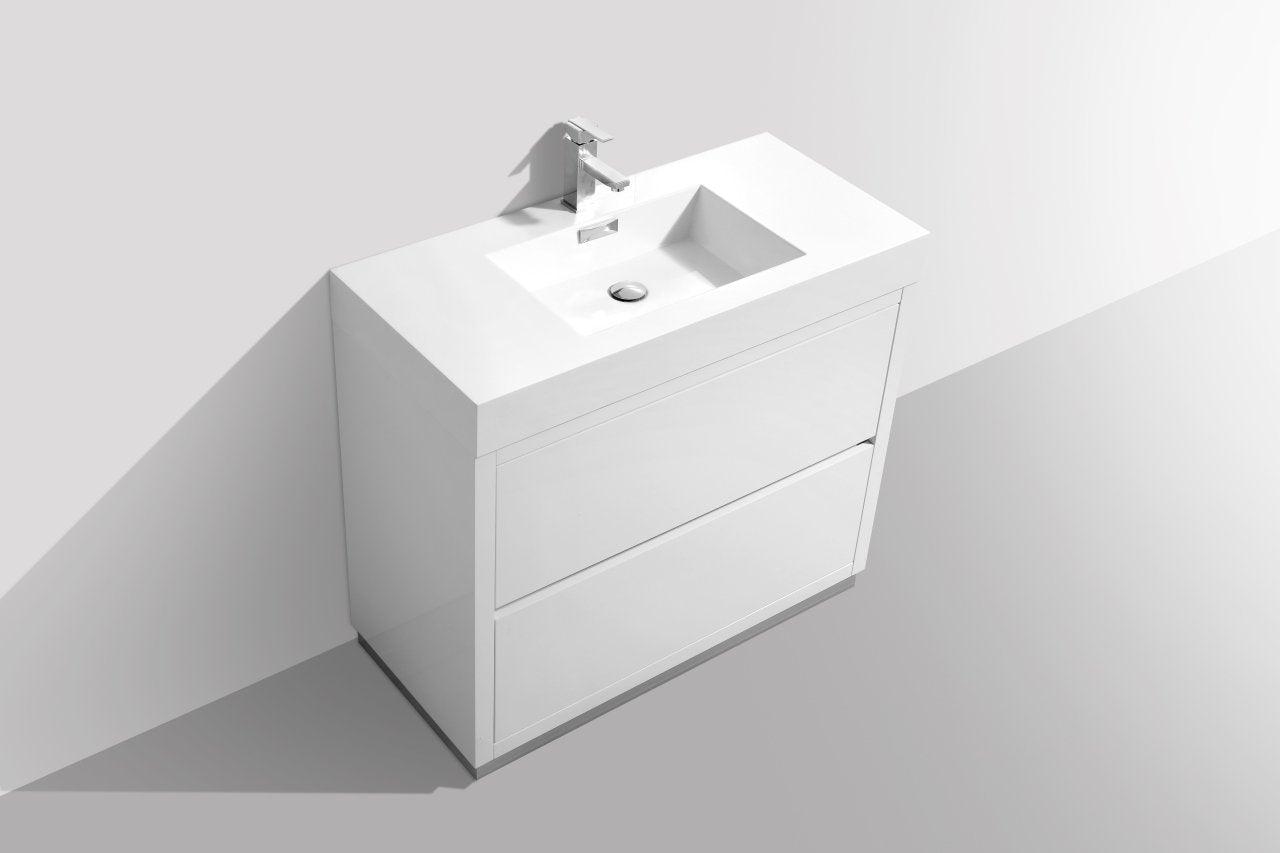 KubeBath Bliss 40 Inch Freestanding Single Sink Modern Bathroom Vanity with Soft Close Doors - Perfect for Small Bathrooms, Powder Rooms & Master Bath Remodels