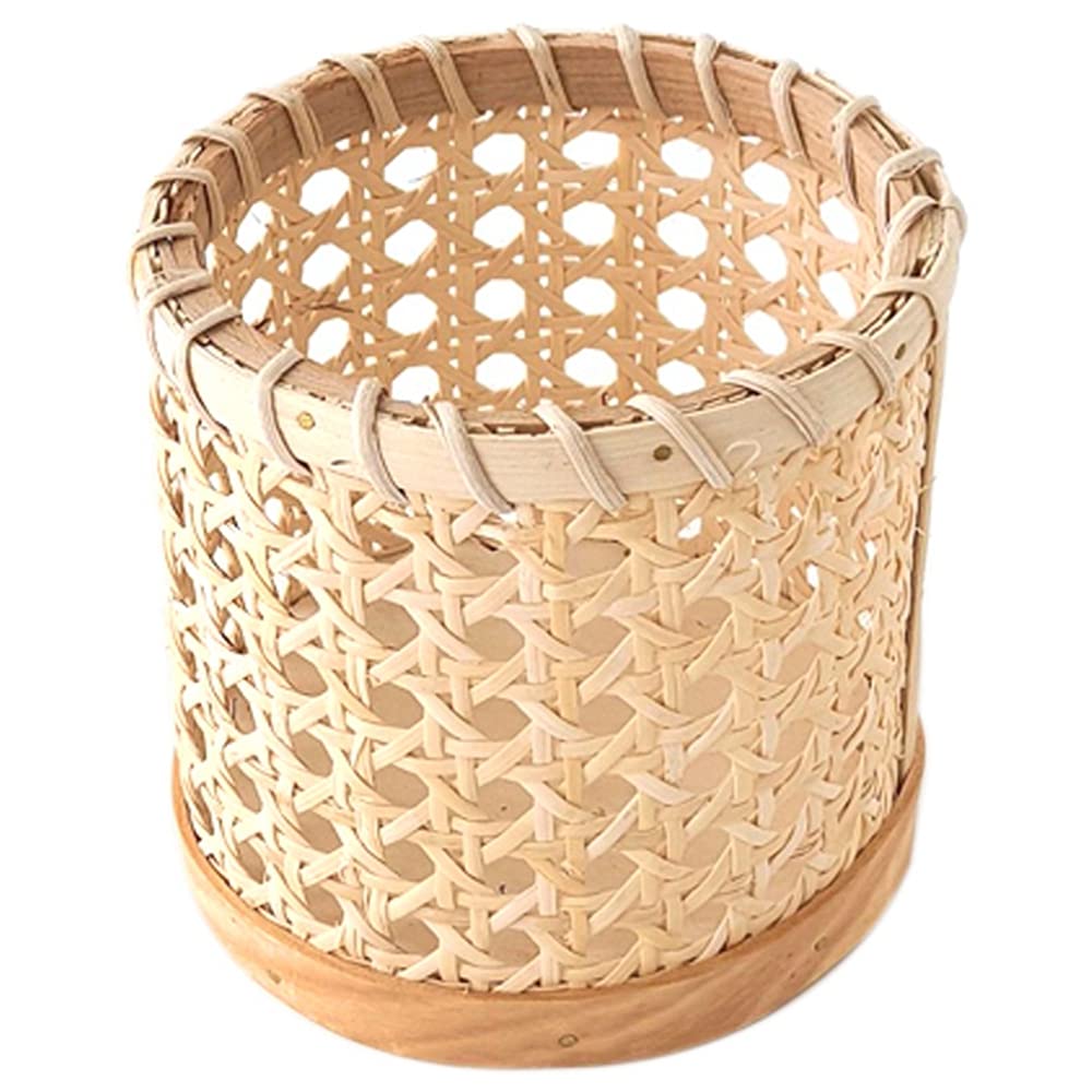 Handmade Rattan Makeup Brush Holder & Desk Organizer - Eco-Friendly Pen Cup, Pencil Holder, Chopsticks and Spoon Storage for Vanity, Office & Kitchen Use