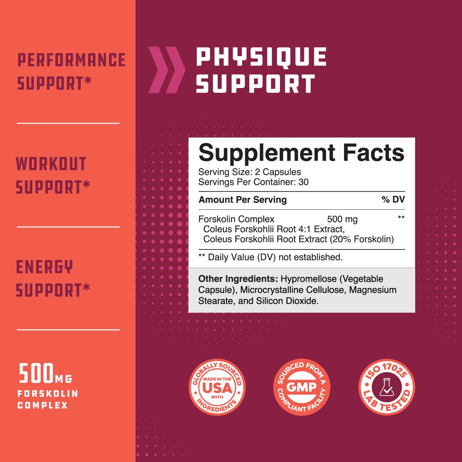 Pure Forskolin Extract Supplement for Weight Loss - Natural Fat Burner & Metabolism Booster Pills for Women & Men - 30 Servings - Supports Healthy Weight Management & Energy - Perfect for Fitness Enthusiasts & Active Lifestyles
