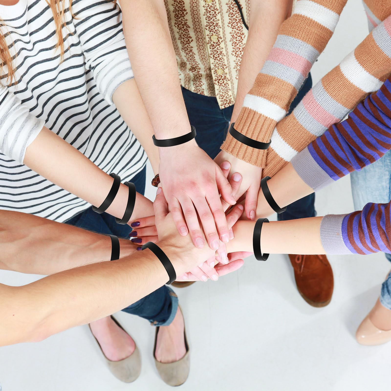 60 Pack Black Rubber Bracelets - Unisex Sports Wristbands for Teams, Parties, Games & Fashion Accessories | Perfect for Fundraisers, Group Events, and Casual Wear