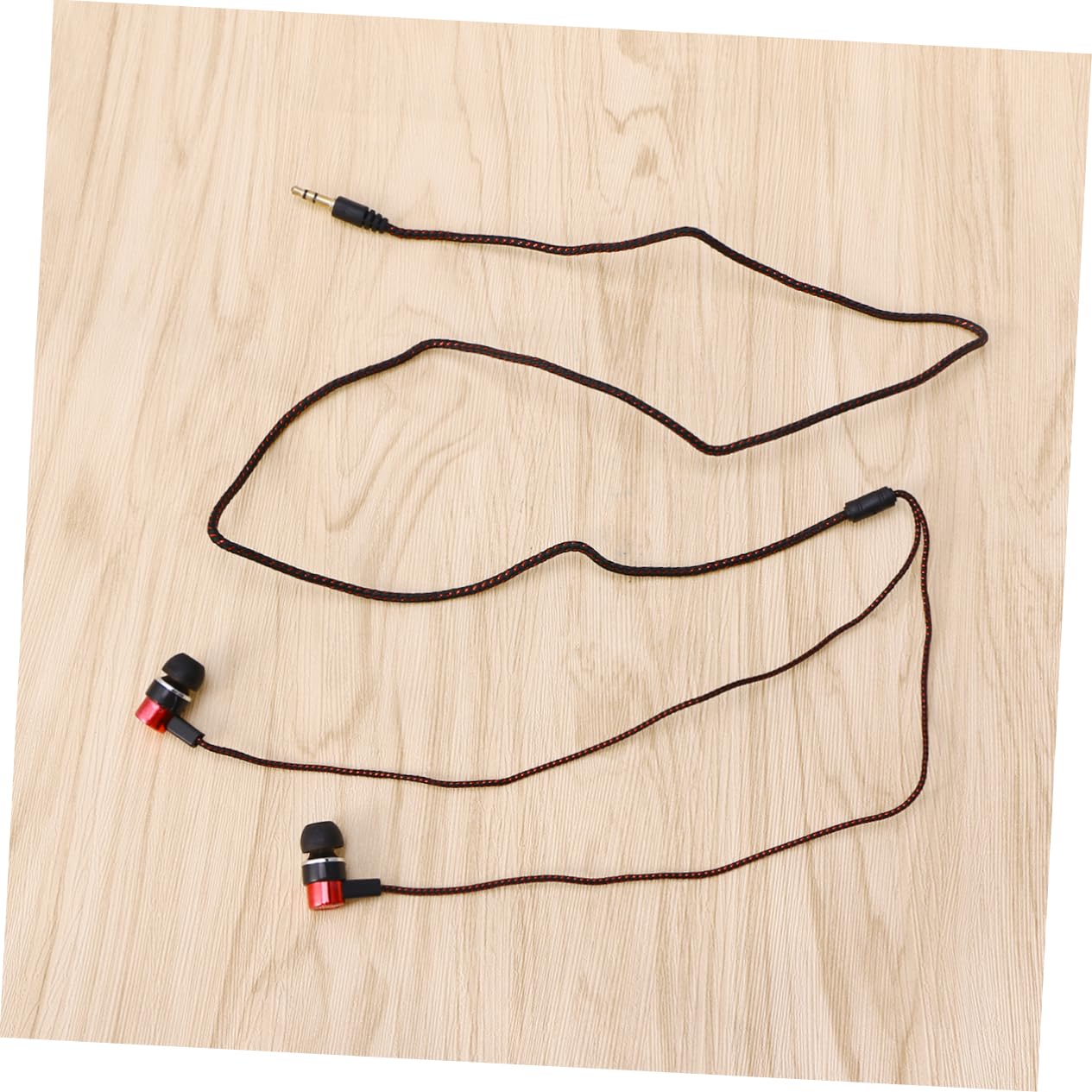 Premium Stereo Bass In-Ear Earphones with Braided Cord - 3.5mm Audio Plug (Red) - Perfect for Music Lovers, Gaming & Workout Sessions