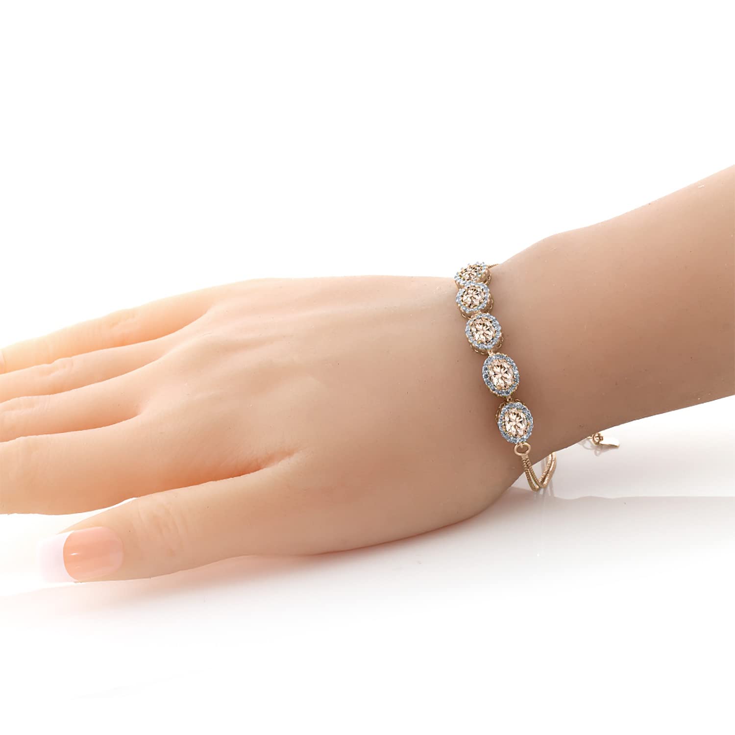4-8 Cttw Gemstone Birthstone Tennis Bracelet for Women | 7X5MM Oval Cut | 18K Rose Gold Plated Sterling Silver | 7 Inch Adjustable with 1.5 Inch Extender | Fine Jewelry Gift for Mom, Wife, Her | Perfect for Birthdays, Anniversaries, Mother's Day & Special Occasions