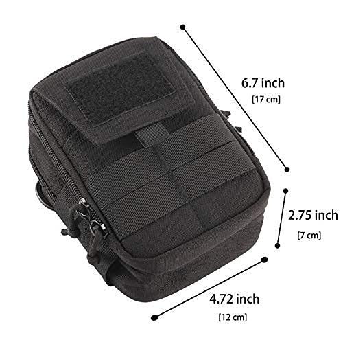 Tactical MOLLE Pouch - Black Belt & Backpack Accessories for Outdoor, Hiking, Camping & Survival Gear Organization