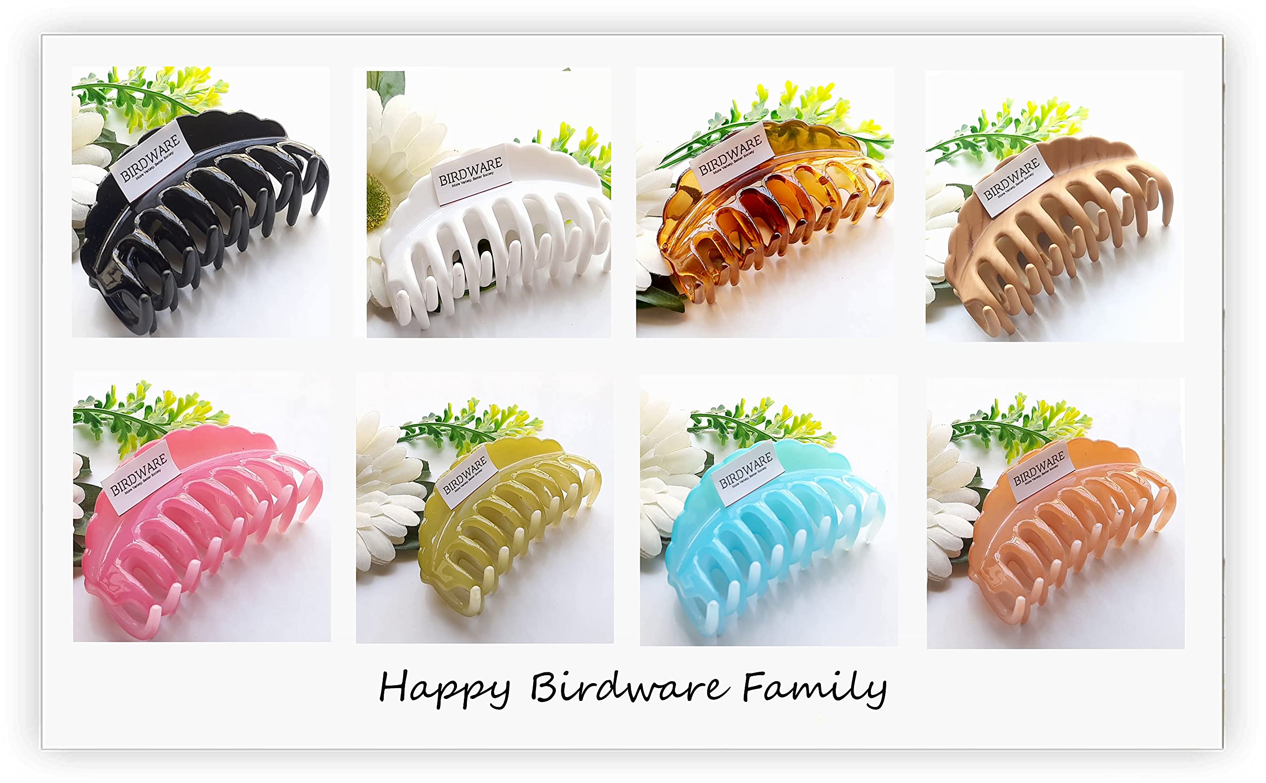 Stylish Acrylic Butterfly Hair Clips for Women & Girls - Large Wooden Hair Claw Clutchers in Multi Colors - Perfect for Updos, Ponytails & Everyday Hairstyles