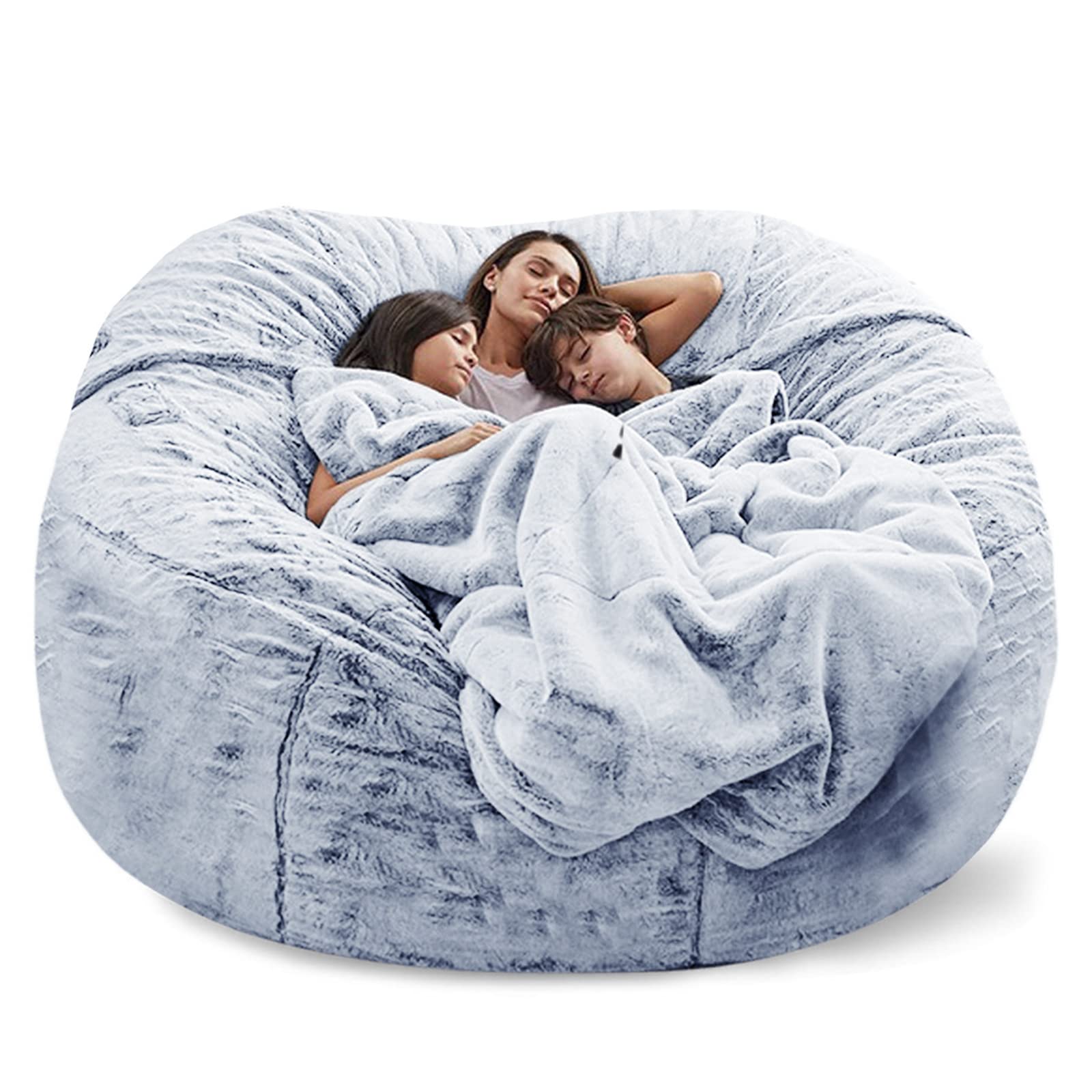 Premium Bean Bag Chair Cover - No Beans Included, Soft & Fluffy Stuffed Animal Storage, Machine Washable, Cozy Lazy Sofa for Living Room & Bedroom - Perfect for Kids Playroom, Dorm Lounging & Relaxation Spaces