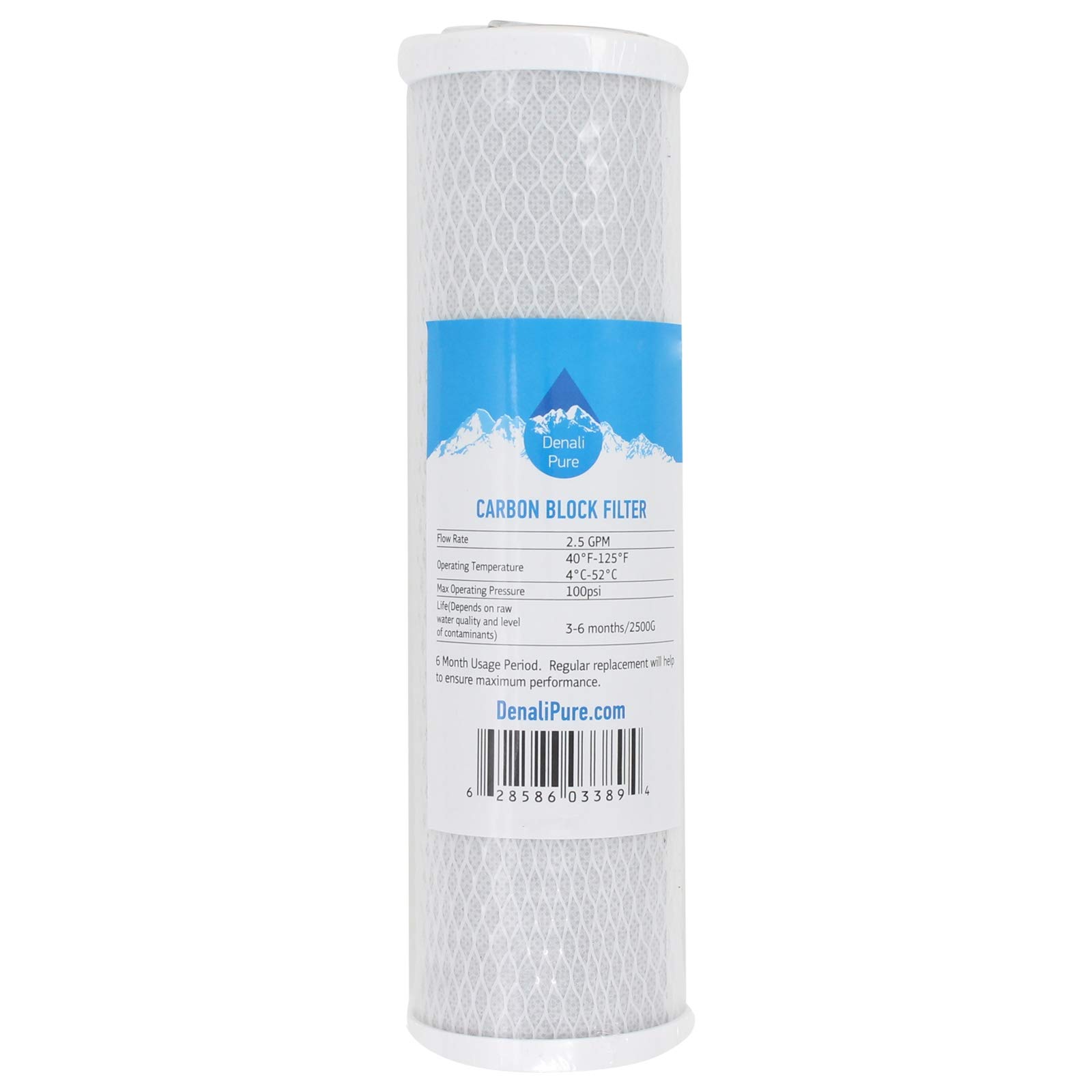 10-Pack Replacement Activated Carbon Block Filters for Hydro Logic HL# 31035 - Universal 10 Inch Water Filters Compatible with Hydroponics, Gardening & Reverse Osmosis Systems - Denali Pure - Perfect for Home Water Filtration, Aquariums and Organic Farming