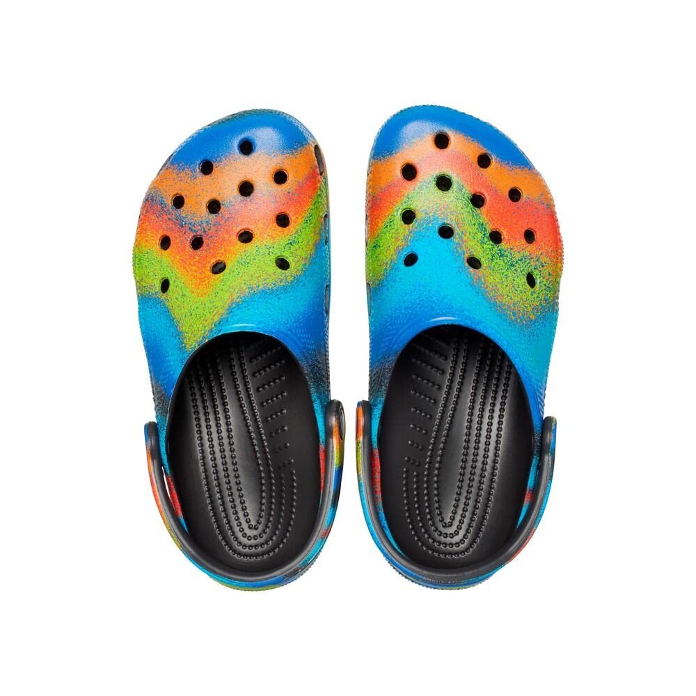 Crocs Classic Solar Rainbow Clogs | Comfortable Slip-On Water Shoes for Men & Women | Perfect for Beach, Pool, and Outdoor Activities