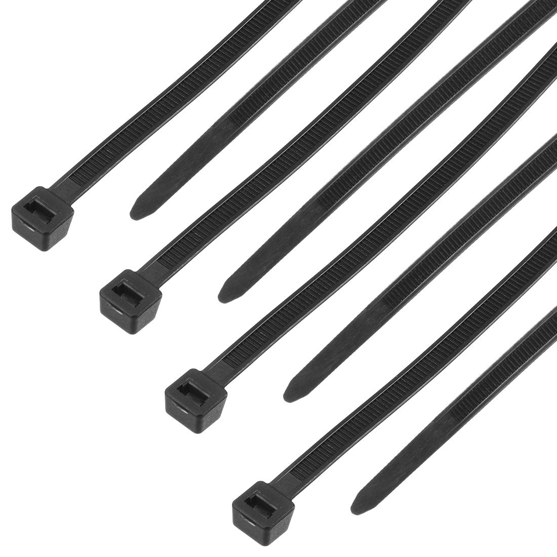 uxcell 20 Inch Black Nylon Self-Locking Cable Ties (50 Pack) - Heavy Duty Zip Ties for Organizing Wires, Securing Plants & Outdoor Use