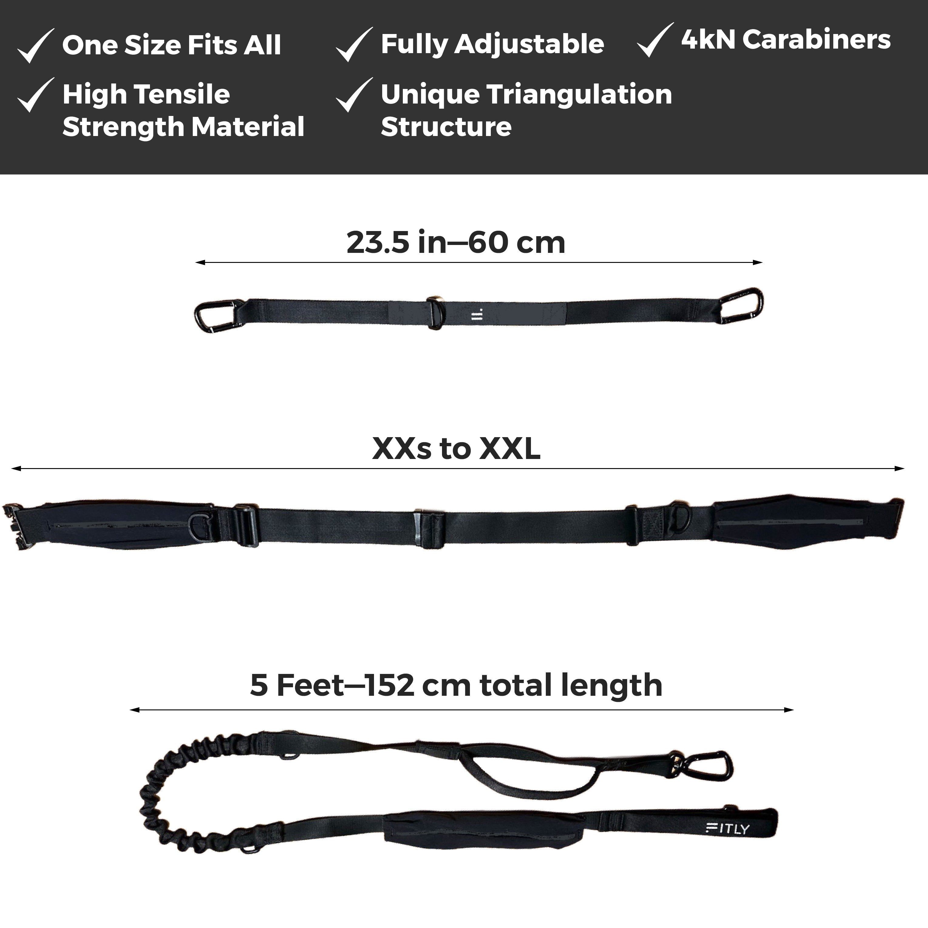 FITLY Running Belt with Adjustable Dog Leash - Hands-Free Jogging Waist Pack for Runners & Pet Owners (Blue) - Perfect for Outdoor Workouts, Hiking & Dog Walking