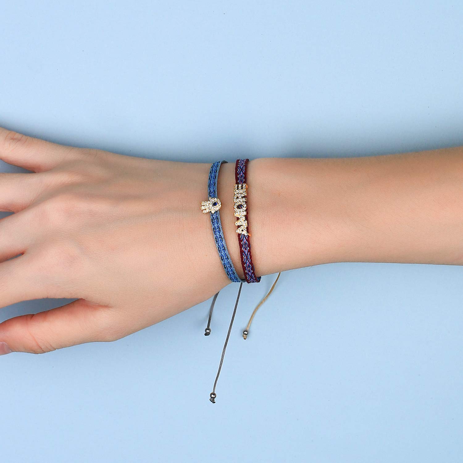 KELITCH Adjustable Star Charm Friendship Bracelets for Women - Colorful Silk Rope Stackable Bracelets for Best Friends, Sister Gifts, and Everyday Wear