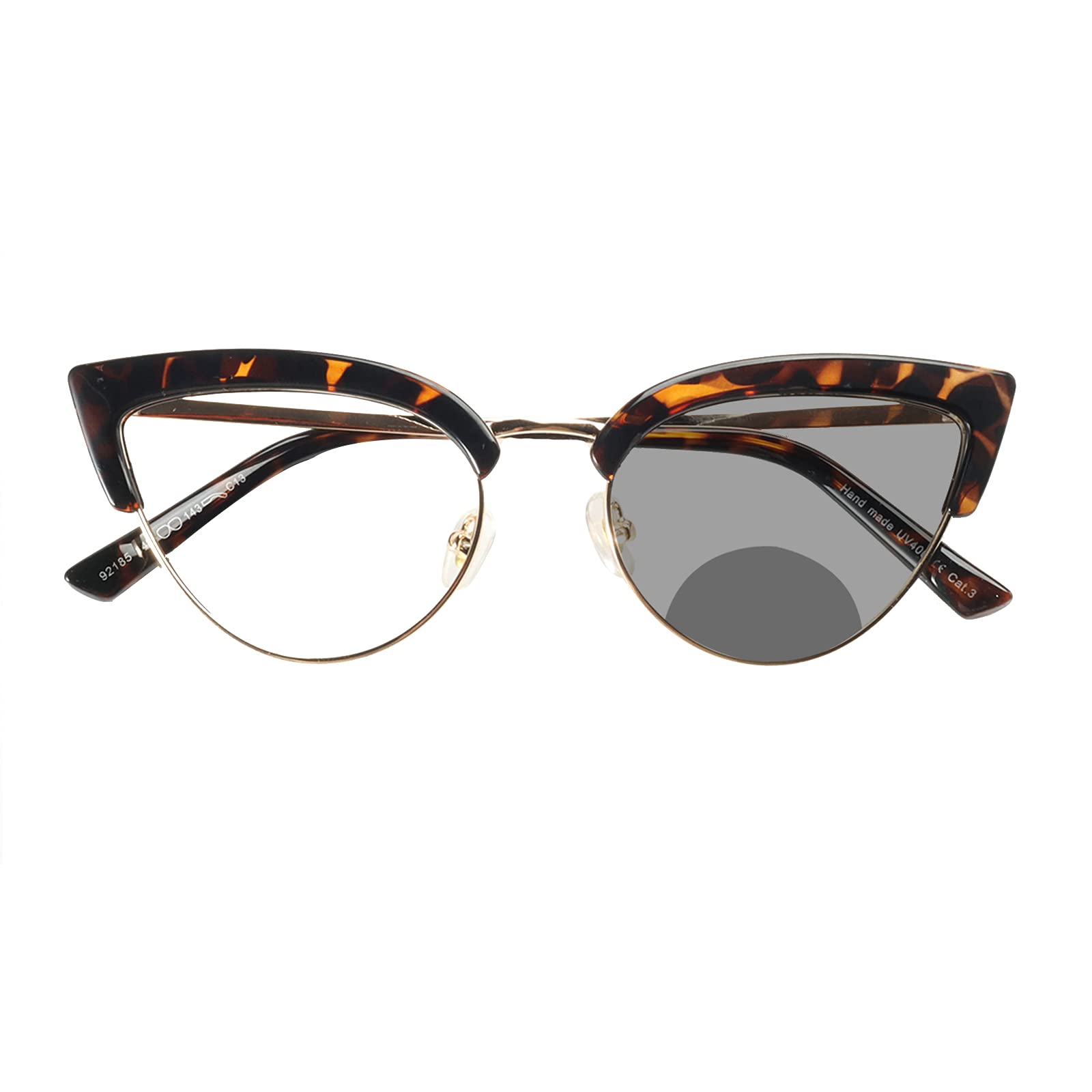 Unisex Cat Eye Reading Glasses - Bifocal Far & Near Vision, Photochromic Lens, Magnifying Eyewear for Presbyopia - Perfect for Reading, Computer Work & Outdoor Activities