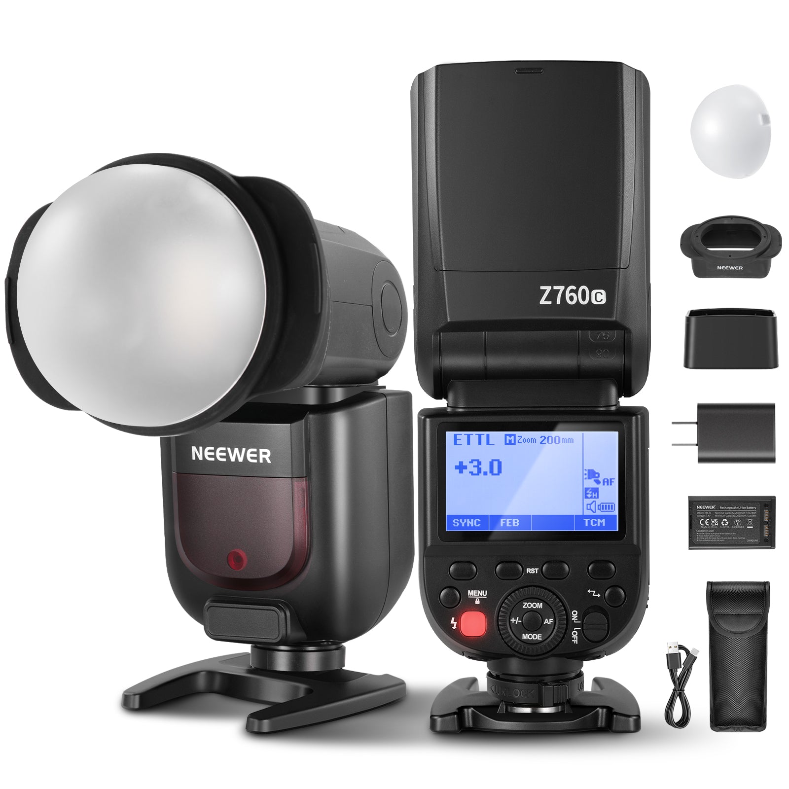 NEEWER Z760 TTL Flash Speedlite Diffuser Kit for Canon Nikon Sony DSLR Cameras - Professional Photography Lighting Accessories for Studio, Portrait, and Event Photography