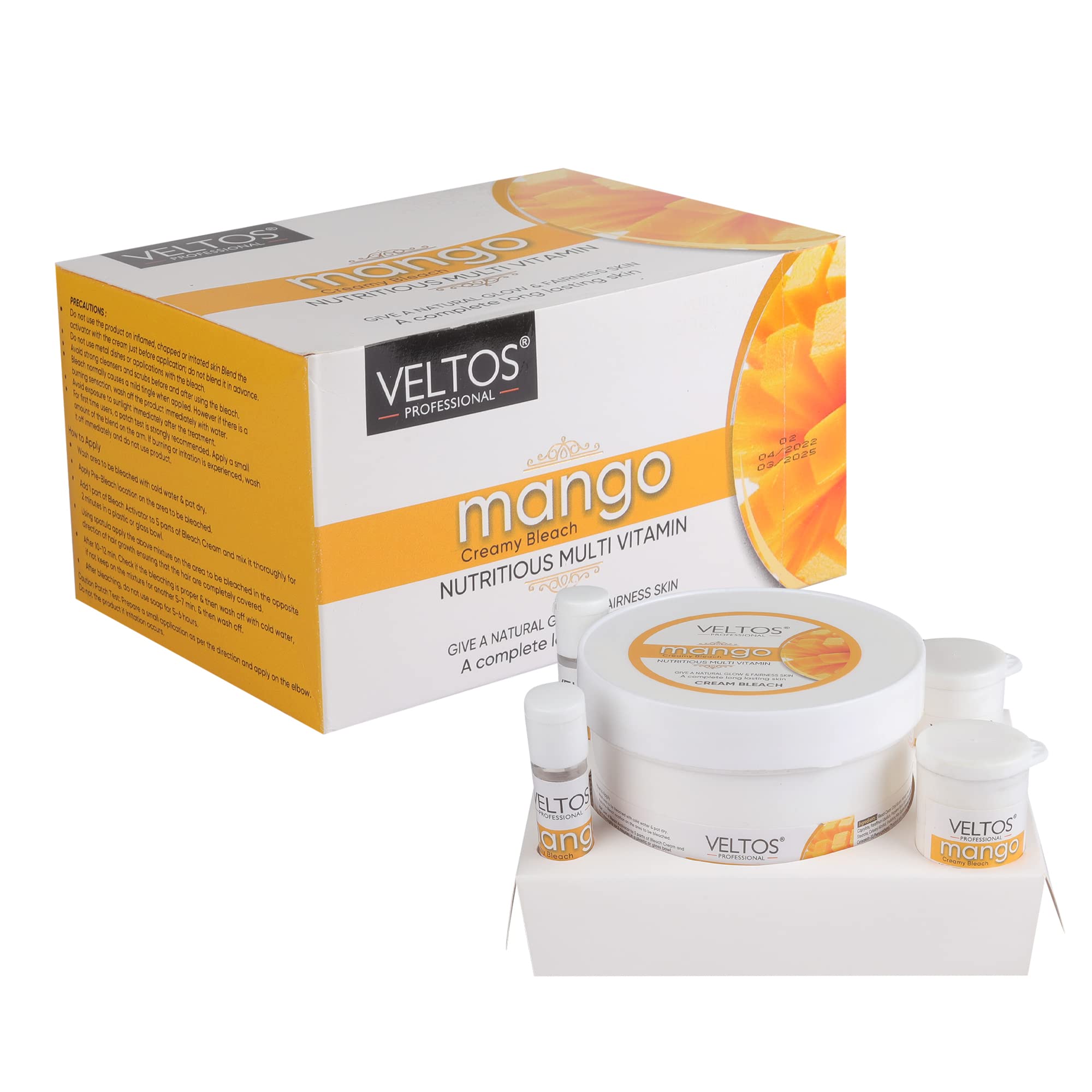 VELTOS Mango Multi Vitamins Nutritious Bleach Cream - Skin Brightening & Glowing Treatment for Men & Women - Perfect for Daily Skincare & Special Occasion Prep