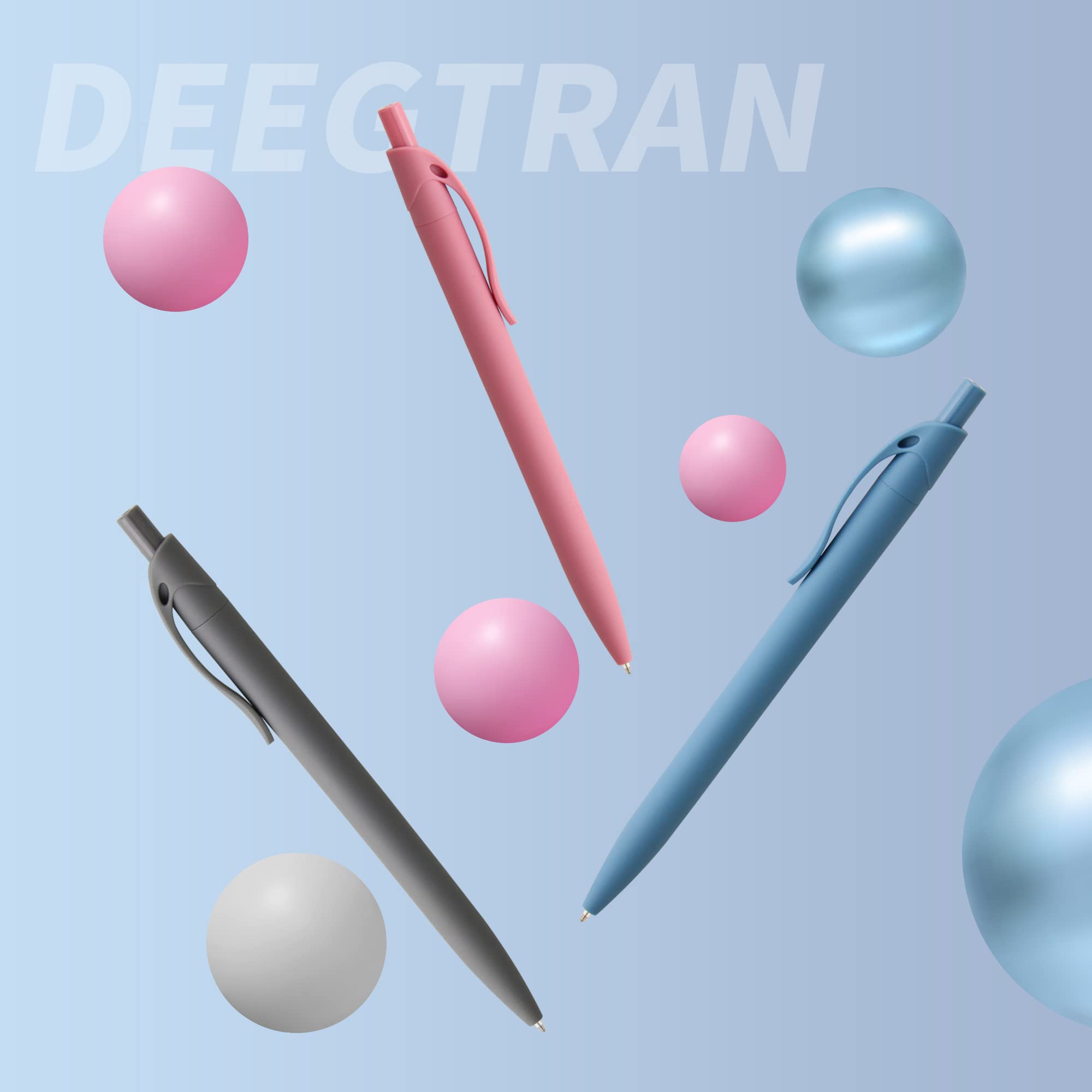 Deegtran Bulk Pens - 50 Pack No Bleed Black Click Ballpoint Pens, 1.0MM Medium Point Smooth Ink Retractable Pens for Office, School & Business Writing - Wholesale Office Supplies