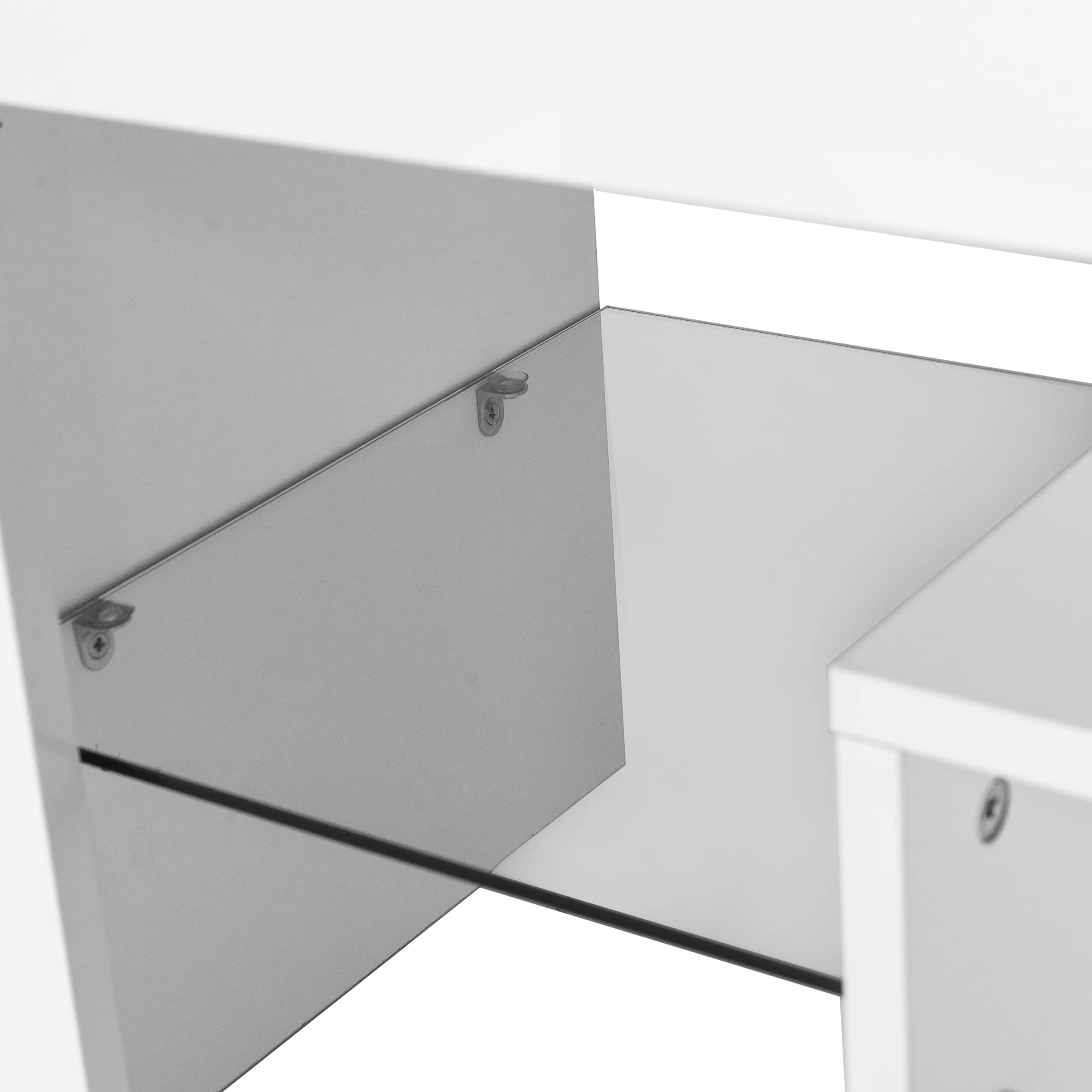 Modern LED TV Stand with High Gloss Finish - White TV Cabinet with Storage for Living Room, Bedroom & Lounge - Easy Assembly Entertainment Center for Flat Screen TVs