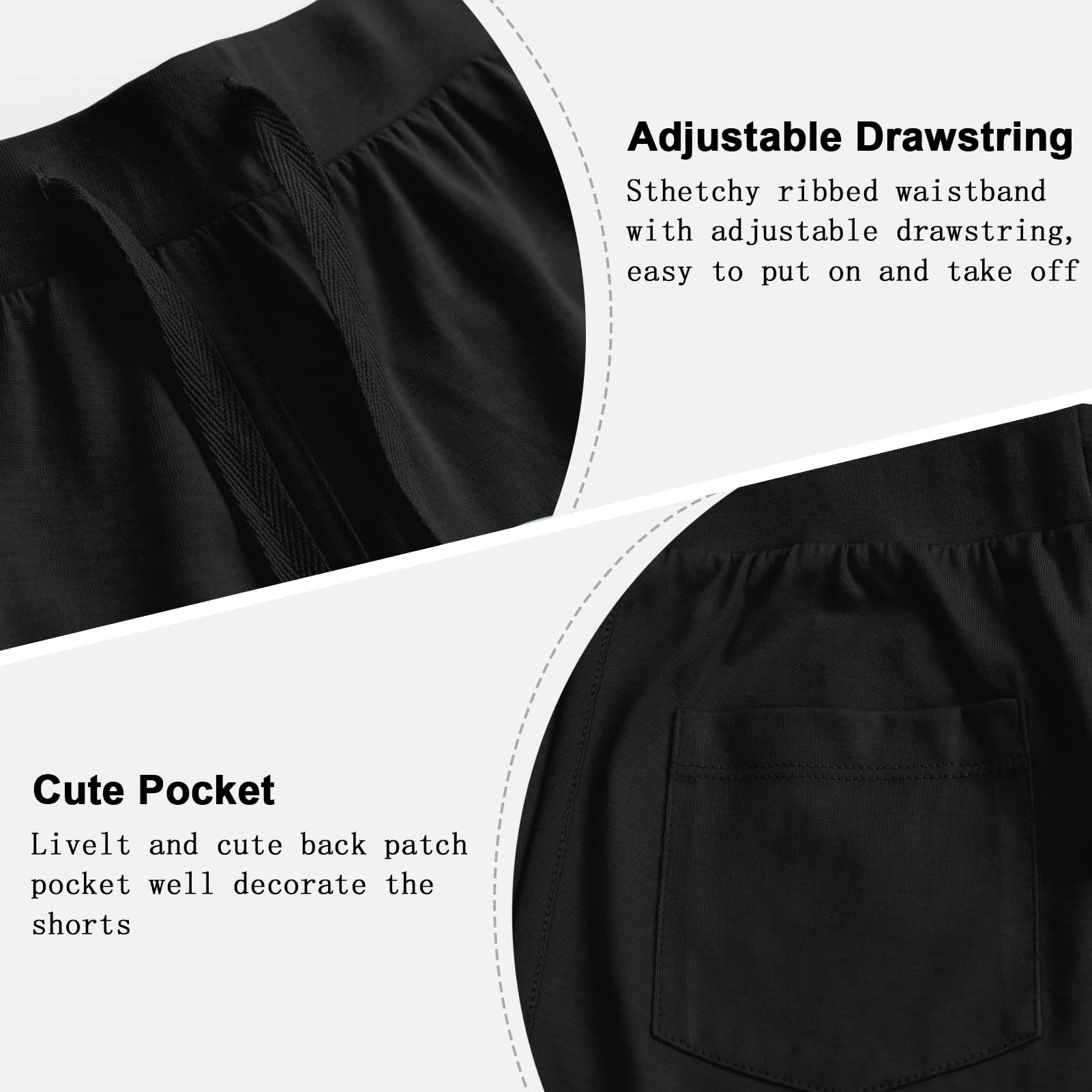 Girls Cotton Athletic Running Shorts with Drawstring & Pockets - Comfortable Workout Clothes for Kids Ages 3-12 - Perfect for Sports, Gym, Playtime & Outdoor Activities