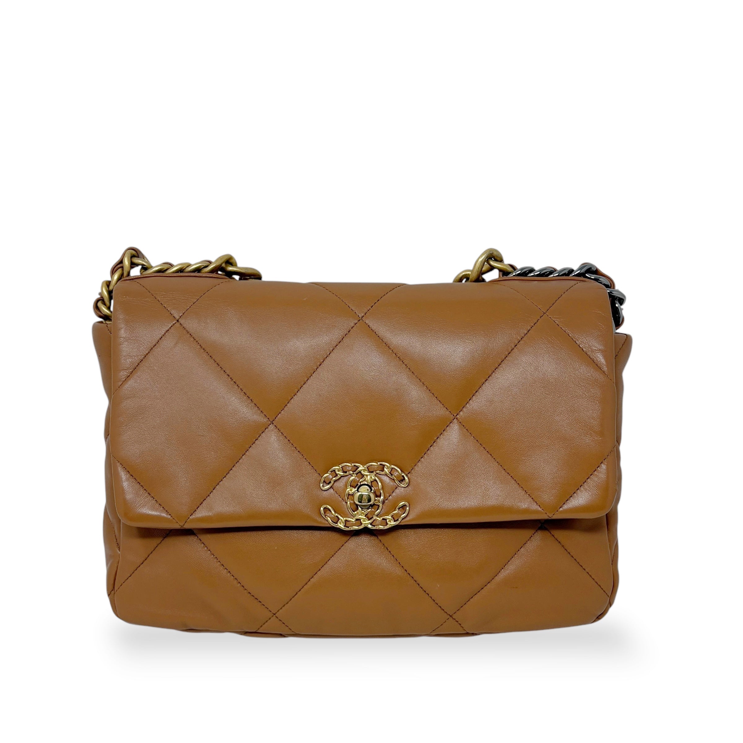 Chanel Caramel Large 19 Flap Bag - Luxury Designer Handbag for Women | Perfect for Everyday Use, Work & Special Occasions