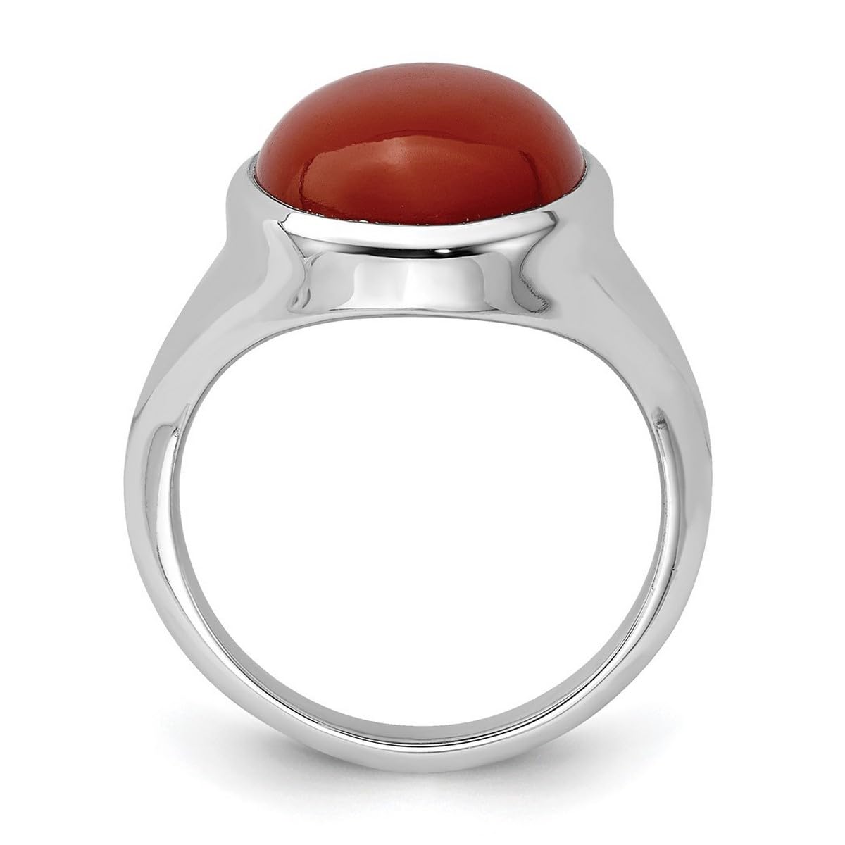 925 Sterling Silver Polished Red Agate Ring for Women | Elegant Gemstone Jewelry Gift for Birthday, Anniversary & Special Occasions