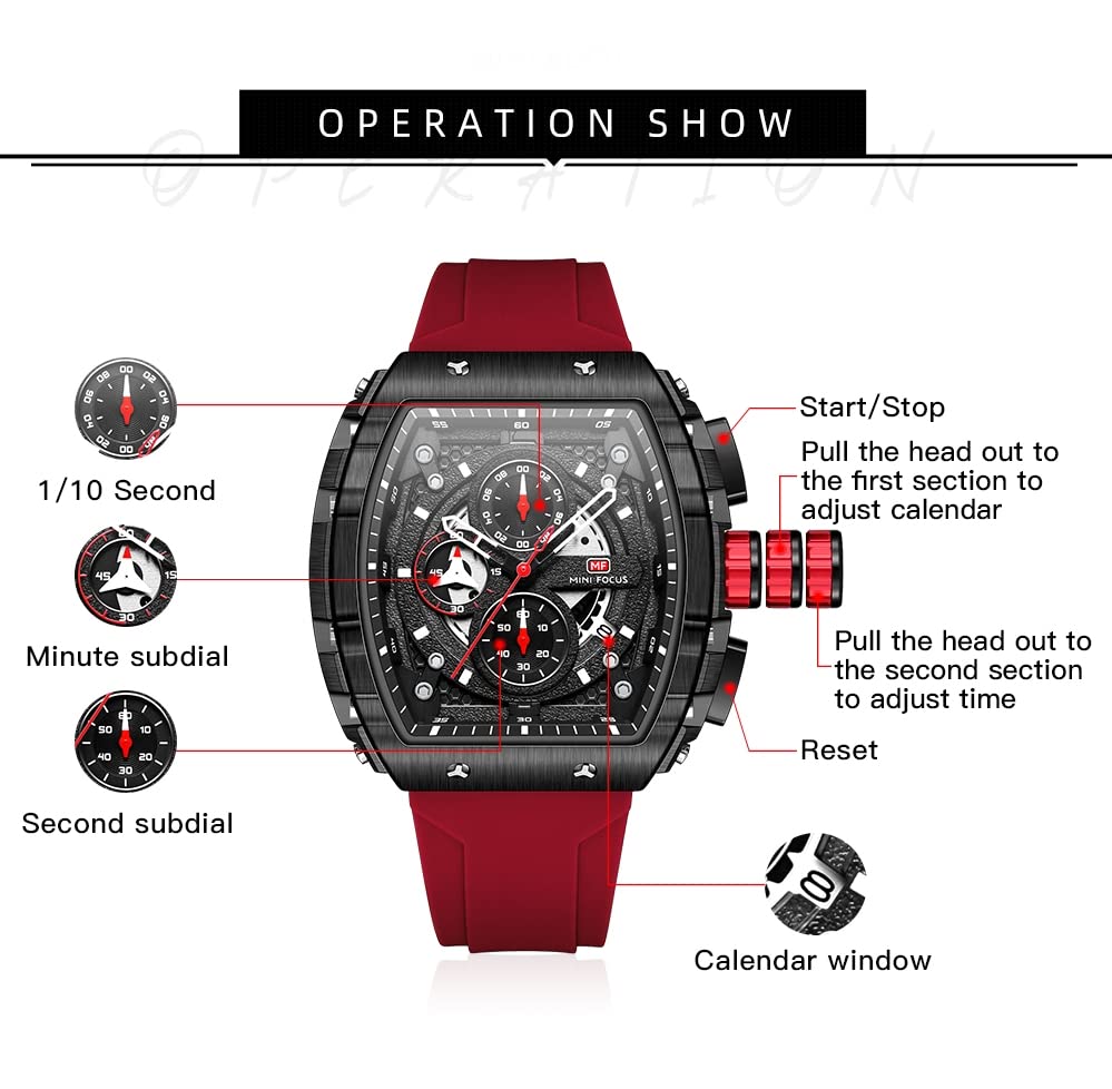 AIMES Men's Fashion Casual Watch - Big Dial Luminous Waterproof Analog Quartz Watch with Silicone Strap for Business, Sports & Everyday Wear | Perfect for Office, Gym & Outdoor Activities