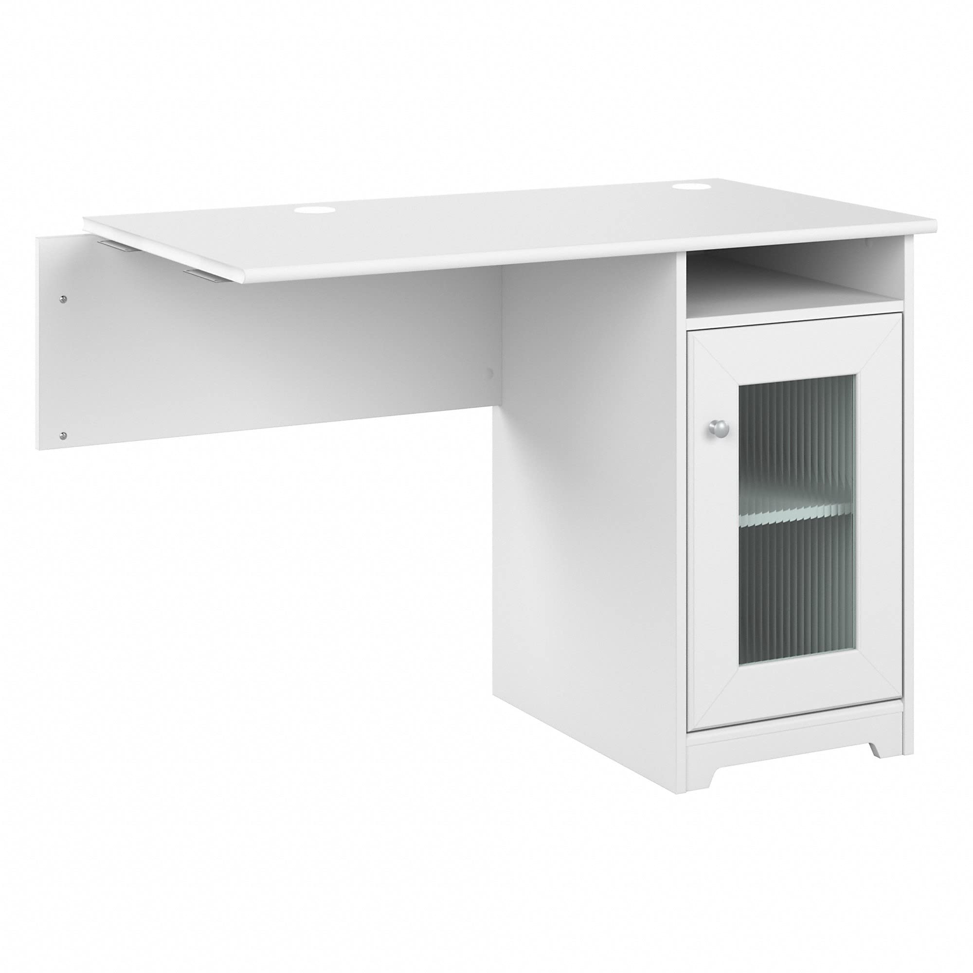 Bush Furniture Cabot L-Shaped Computer Desk with Storage - White - Home Office Desk for Small Spaces, Gaming & Workstation Setup