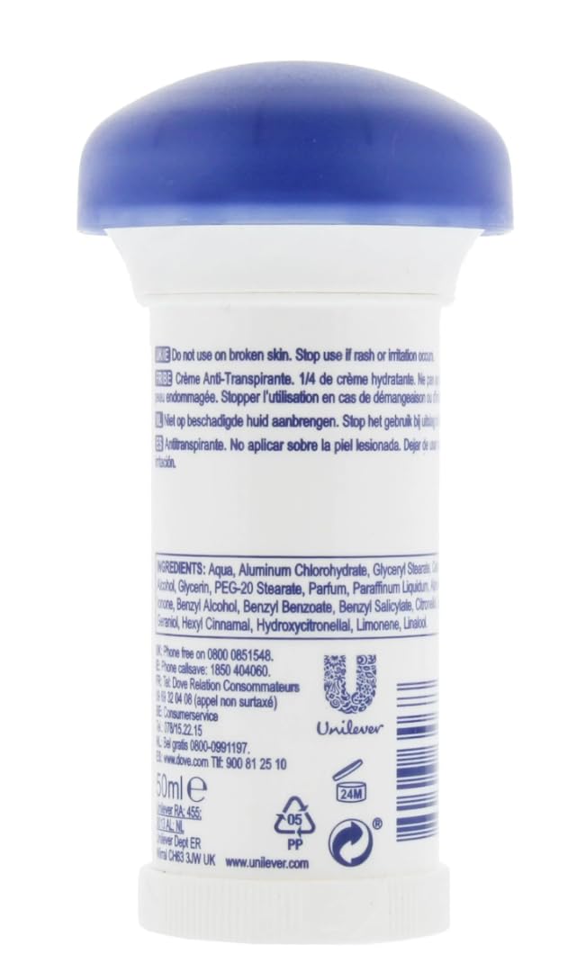 Dove Deodorant Stick for Women & Men - Original Scent, 50ml (Pack of 6) | 24-Hour Odor Protection, Moisturizing Cream Formula | Gym, Work & Daily Freshness