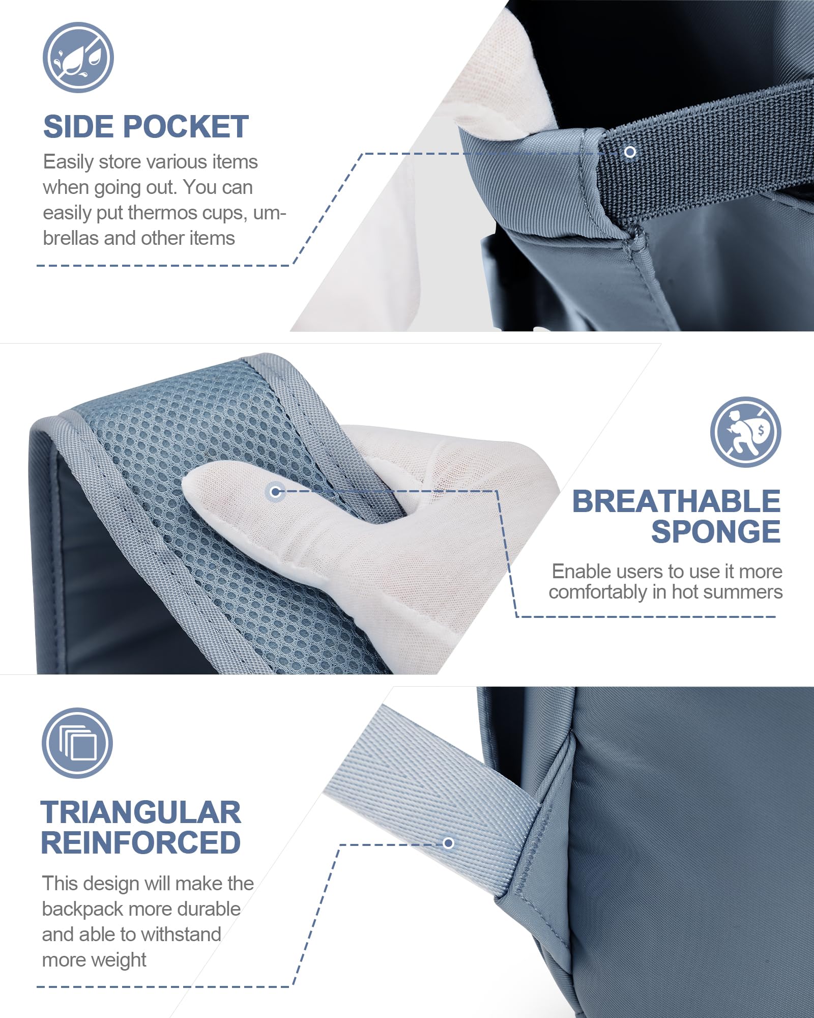 VGCUB Large Travel Carry on Backpack for Women & Men - Waterproof Laptop Backpack with USB Charging Port | Airline Approved Personal Item Size | Perfect for Business Travel, Commuting & Daily Use (Jewel Blue)