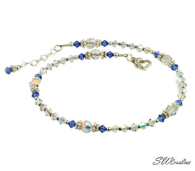 Elegant Blue Sapphire Wedding Anklet – Kashmir Inspired Bridal Jewelry for Something Blue Tradition | Perfect for Bridal Showers, Weddings & Anniversary Gifts