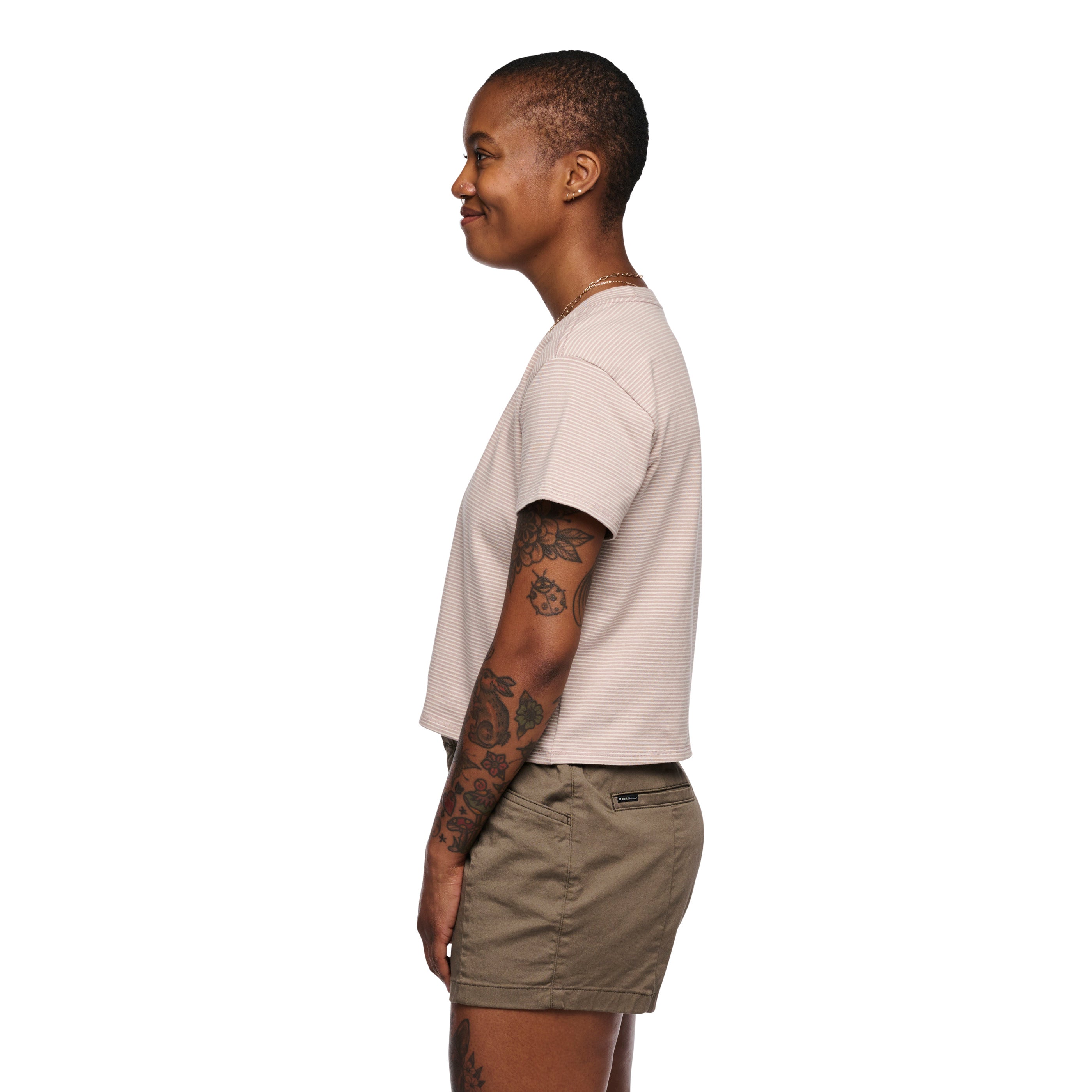 Women's Black & White Striped Cropped T-Shirt - Casual Short Sleeve Top for Summer Outfits, Streetwear & Layering