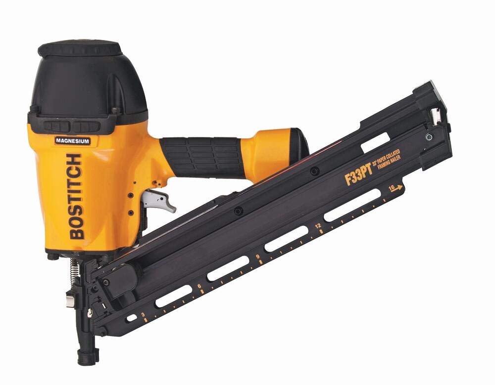 BOSTITCH F33PT 33-Degree Paper Tape Framing Nailer - Heavy Duty Construction Tool for Framing, Roofing & Sheathing Projects