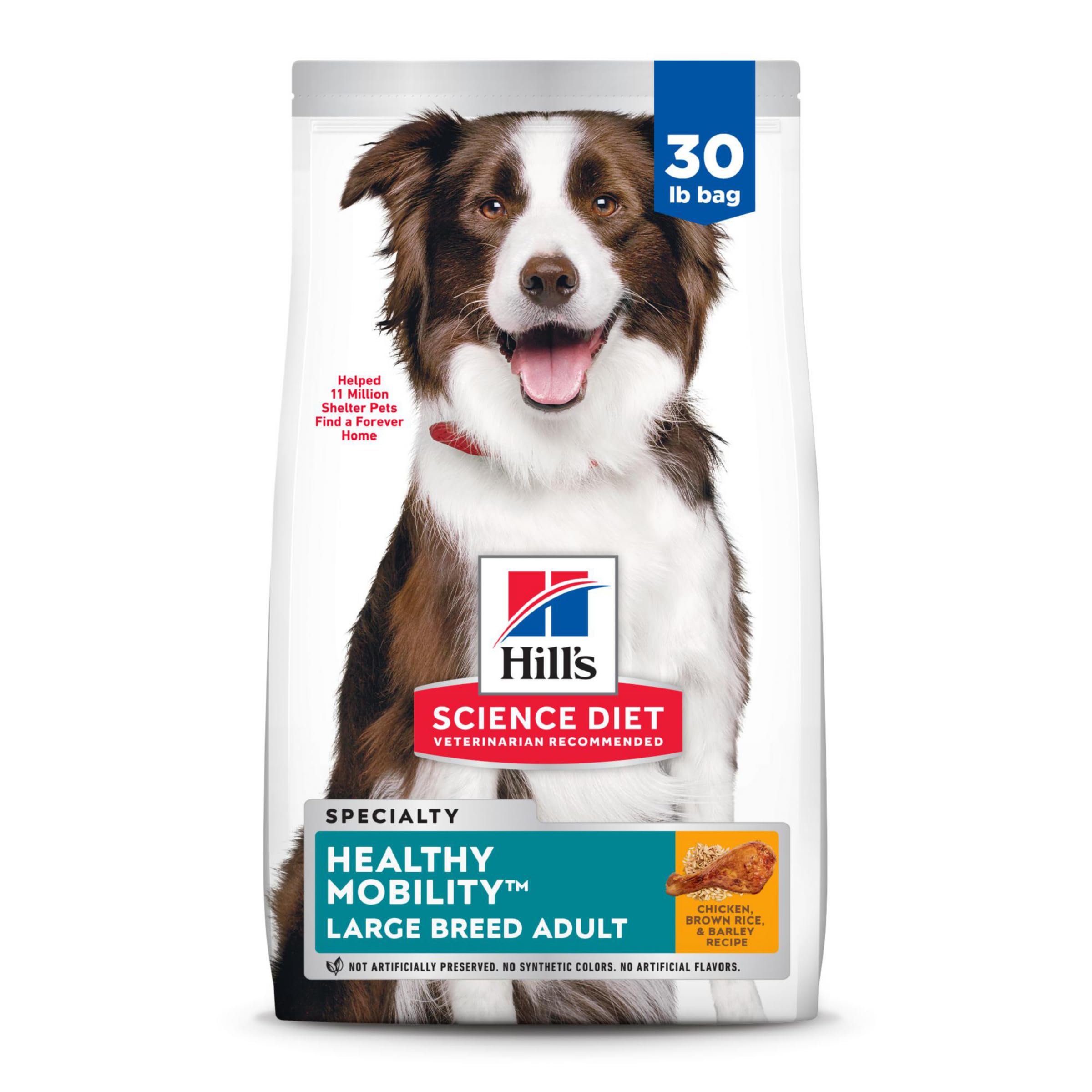 Hill's Science Diet Healthy Mobility Large Breed Dry Dog Food - Chicken, Brown Rice & Barley Recipe for Joint Support (30 lb Bag) | Ideal for Active Adult Dogs 1-5 Years Old