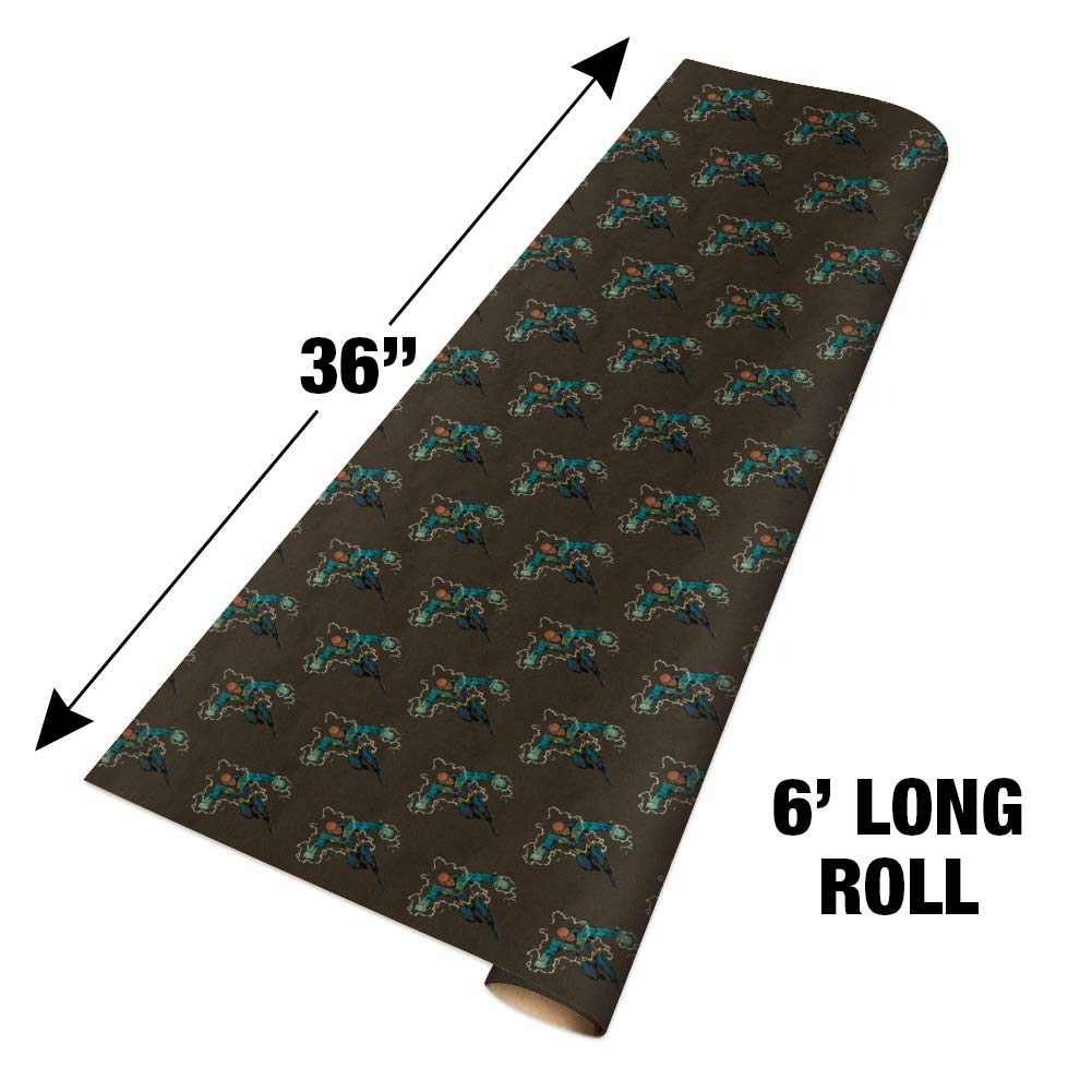 Justice League Black Lightning Character Premium Kraft Roll Gift Wrap Wrapping Paper - Eco-Friendly Superhero Themed Gift Wrapping for Birthdays, Holidays & Comic Conventions
