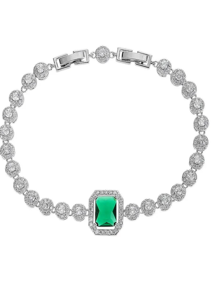 Luxury Shiny Cubic Zirconia Square Tennis Chain Bracelet for Women - Elegant Wedding, Party & Evening Jewelry Accessory - Perfect for Bridal, Anniversary Gifts & Special Occasions