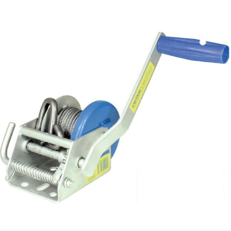Atlantic Manual Trailer Winch - Compact 3:1 Gear Ratio, Heavy Duty Boat & Utility Trailer Winch for Easy Loading - Perfect for Marine, RV, and Off-Road Vehicle Trailers