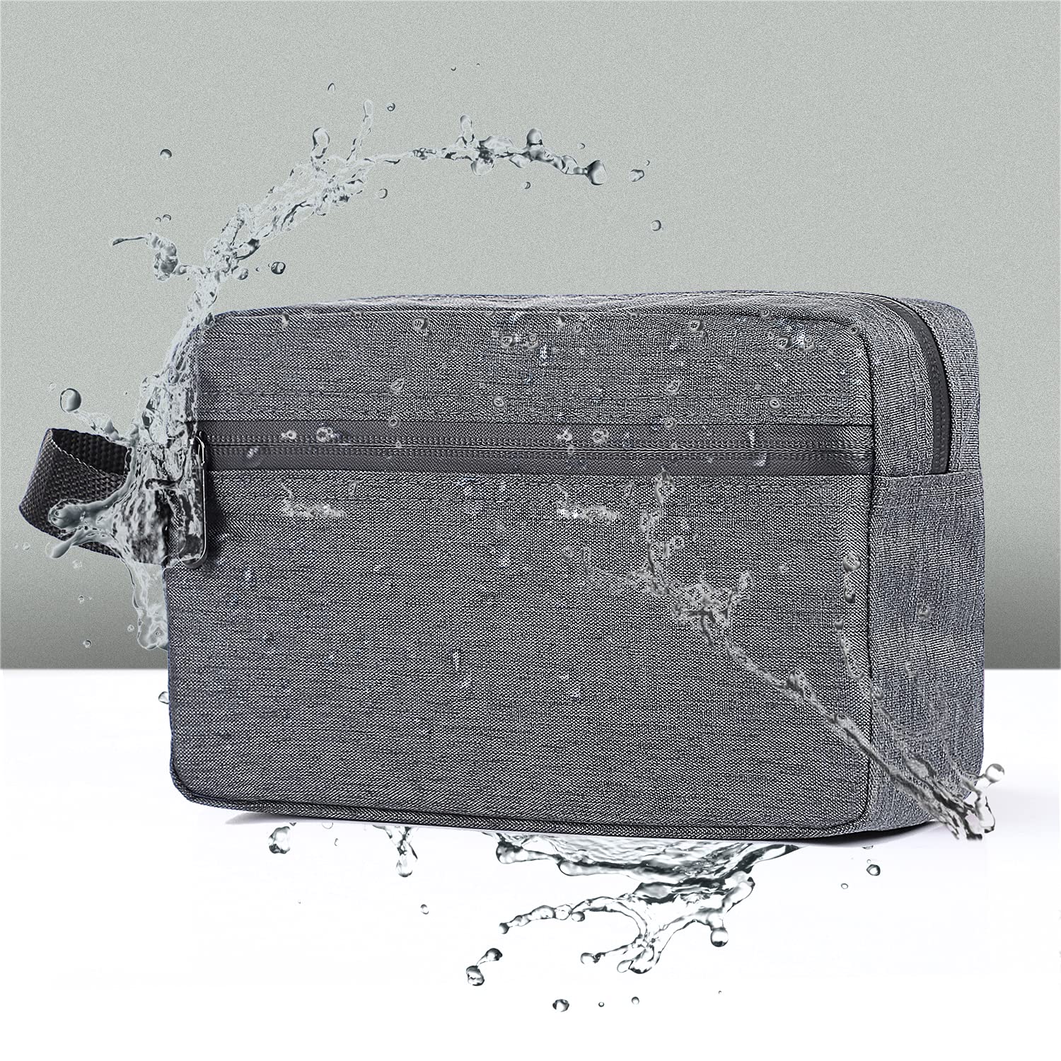 Etercycle Men's Travel Toiletry Bag - Waterproof Portable Shaving Kit Organizer with Hanging Hook for Toiletries Accessories (Dark Gray) - Perfect for Business Trips, Camping & Gym Essentials