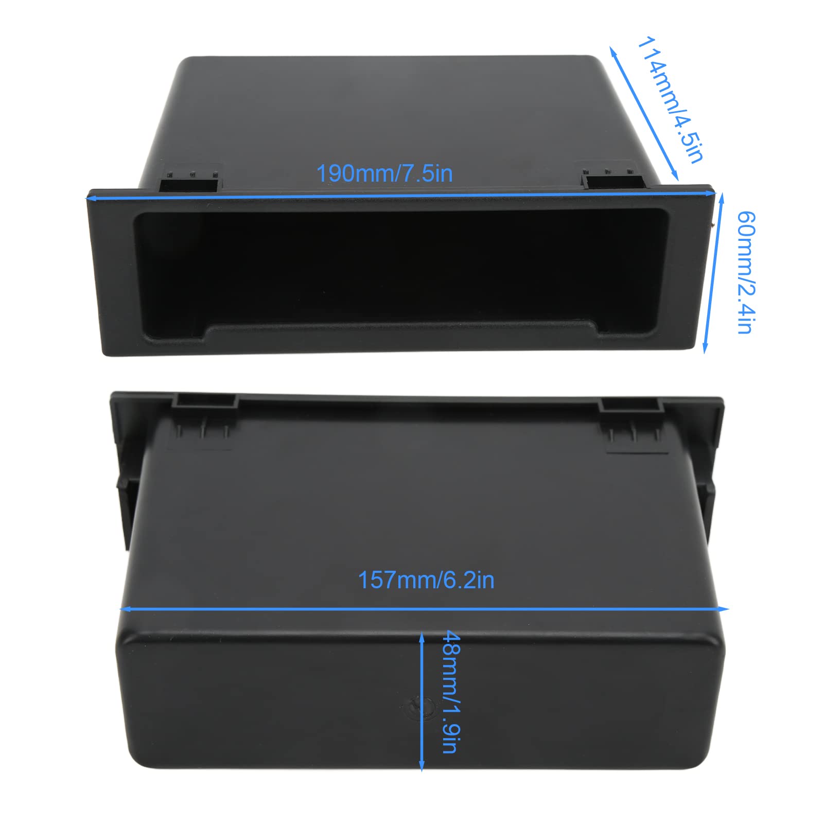 Acouto 1Din Car Stereo Radio Storage Box - Black Dashboard Organizer Pocket for Mazda | Auto Accessory Replacement | Perfect for Road Trips & Daily Commute