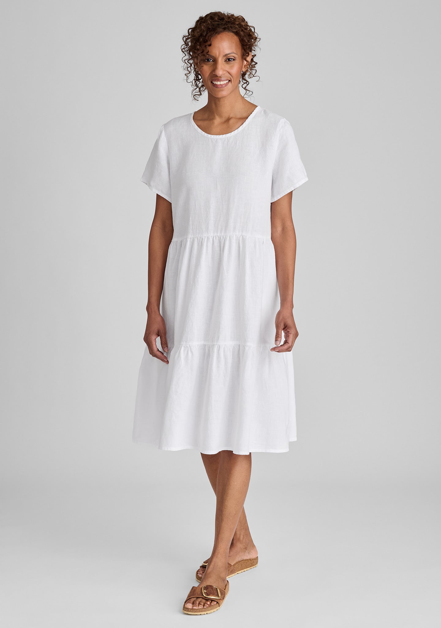 Ruthie's Short Sleeve Linen Dress for Women | Breathable Summer Casual Dress | Perfect for Beach, Picnic & Vacation Outfits