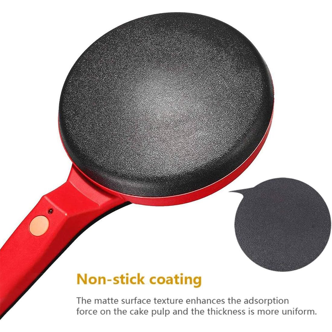 Electric Crepe Maker with Nonstick Coating & Auto Temperature Control – Perfect for Crepes, Pancakes, Roti, Tortillas & Bacon – Includes Whisk & Spatula (1Pcs) – Ideal for Breakfast, Brunch & Quick Meals at Home