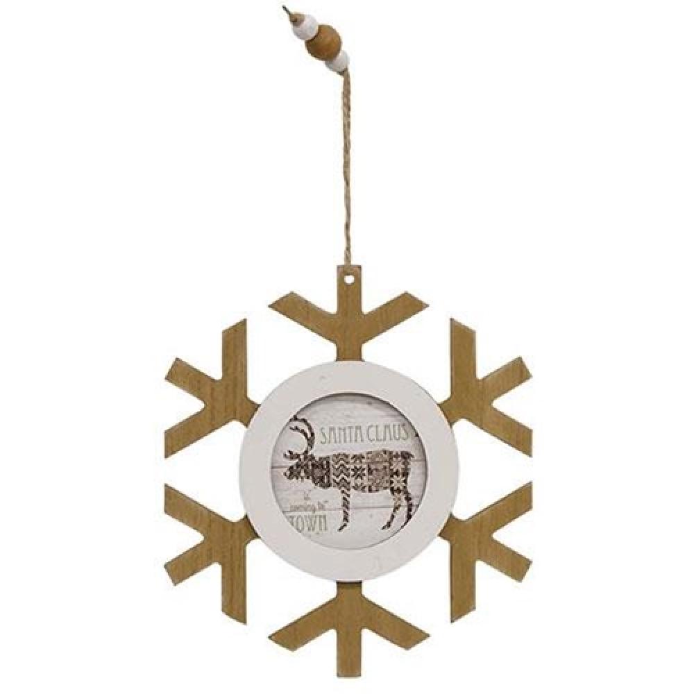 Santa Claus Nordic Reindeer Wooden Christmas Tree Ornament - Handmade Holiday Decor for Xmas Tree, Gift & Home Decoration (Perfect for Christmas Party, Winter Decor, Fireplace Mantel)