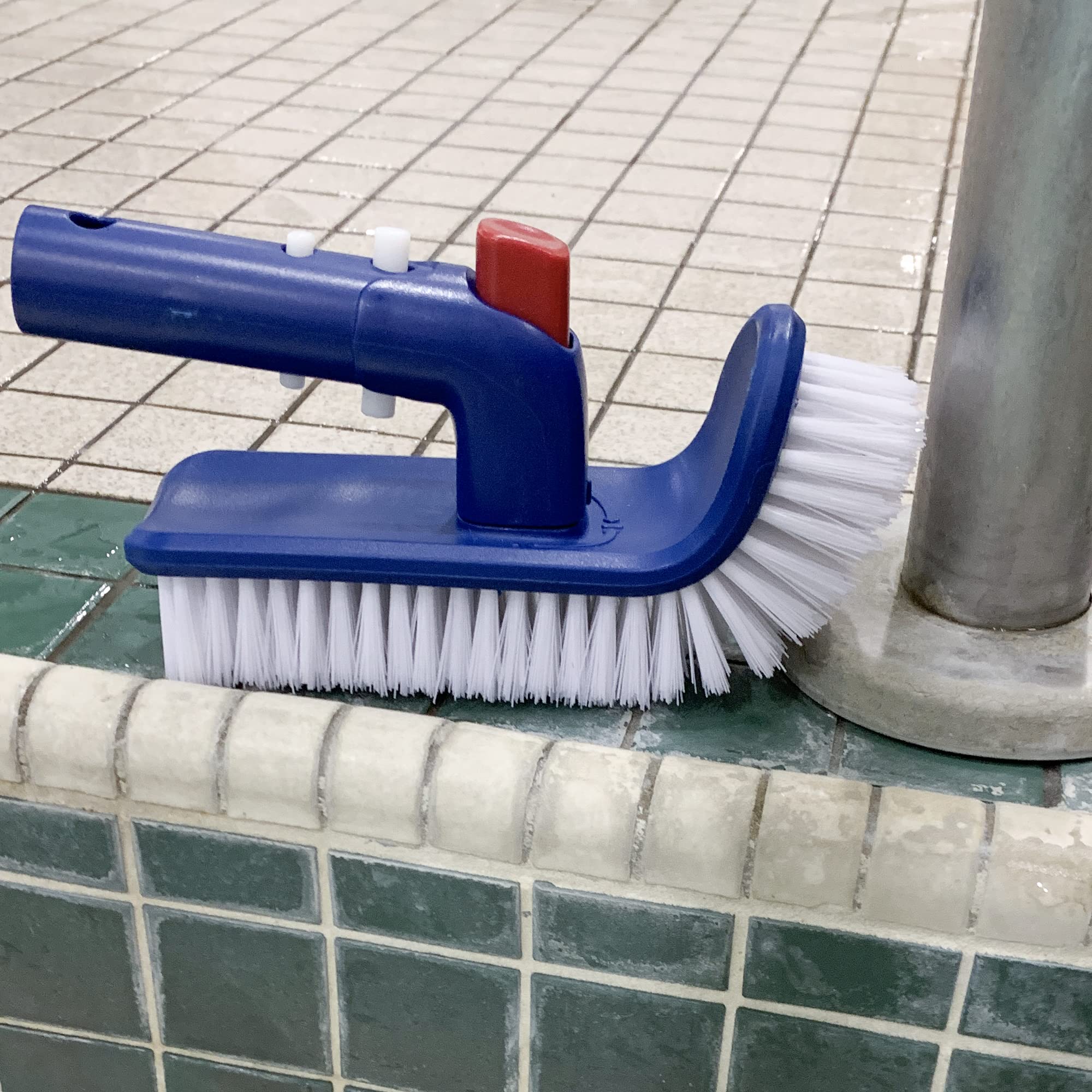 Rotatable Pool Brush with Premium Nylon Bristles - Heavy Duty Pool Wall Cleaner for Inground Pools, Spas, Bathrooms & Kitchen Floors | Extendable Handle Attachment for Easy Cleaning | Perfect for Weekly Pool Maintenance & Tile Scrubbing