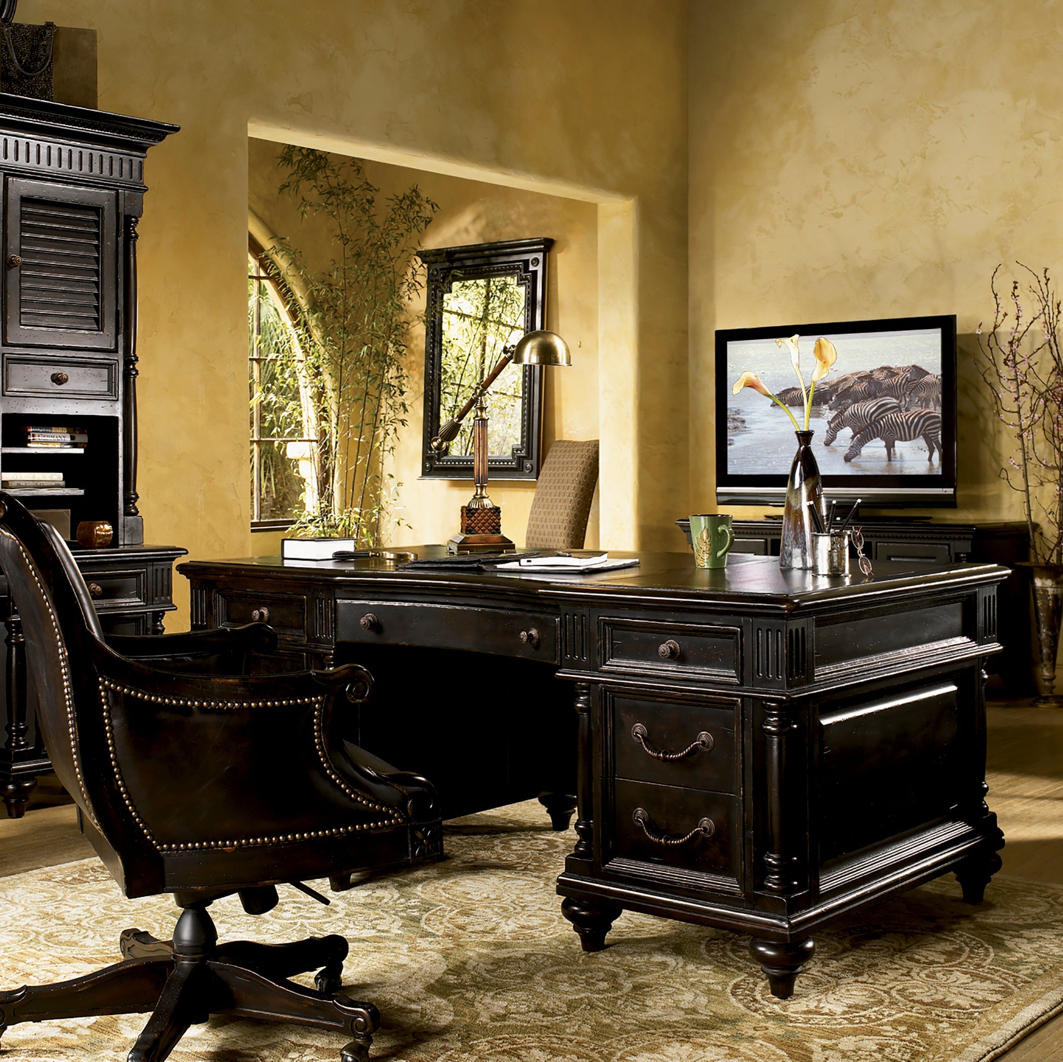 Premium Admiralty Executive Desk in Tamarind Finish - Stylish Home Office Furniture for Professionals & Remote Work