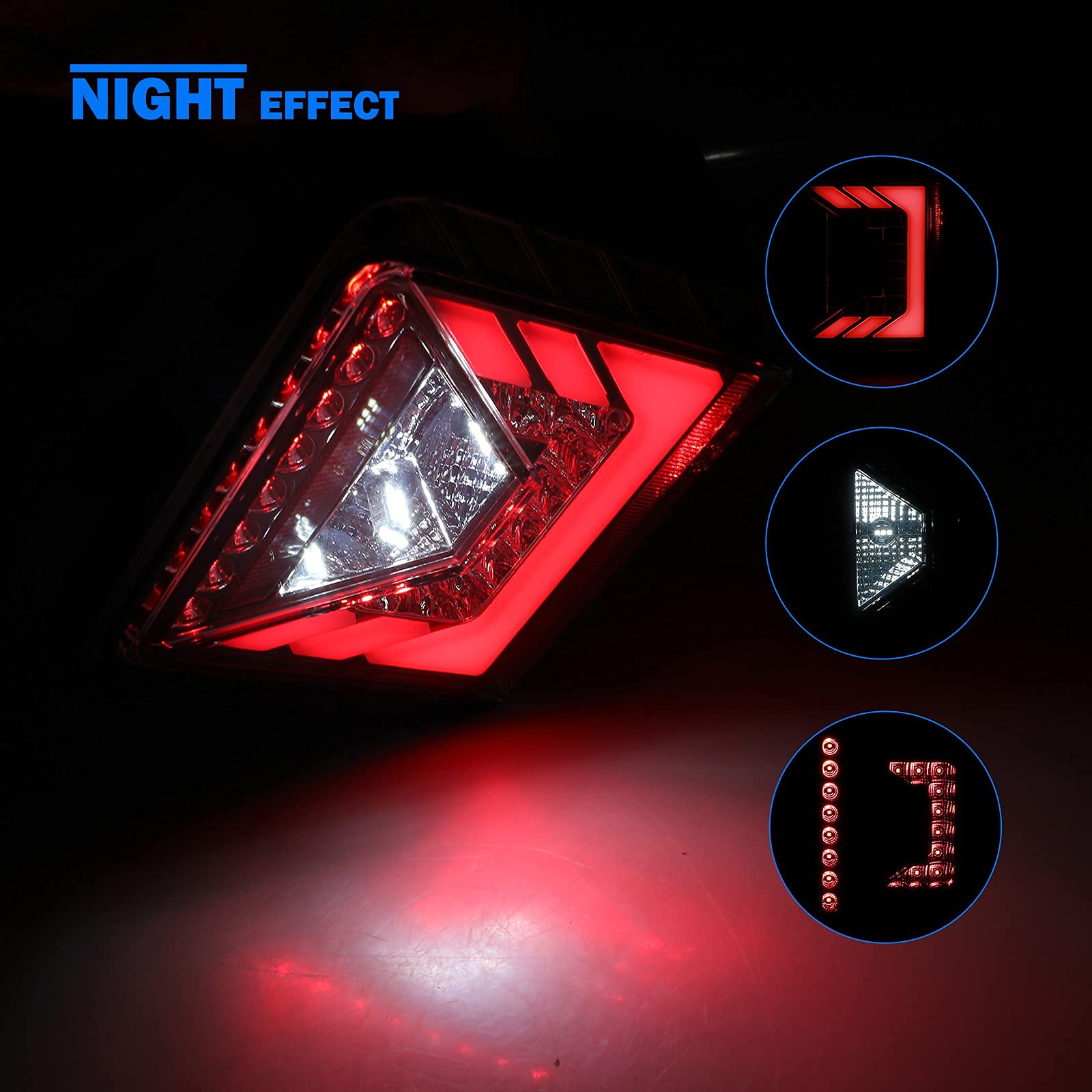 WOLFSTORM LED Tail Lights for 2007-2018 Jeep Wrangler JK/JKU - Clear Lens Replacement - Waterproof & Bright Brake Lights for Off-Road & Night Driving