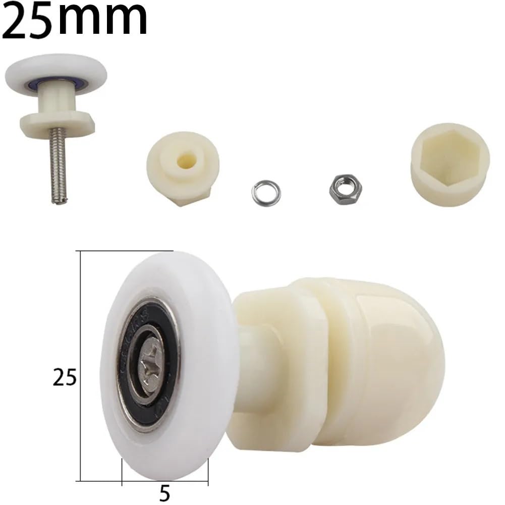 Shower Door Roller Wheels 25mm - Replacement Guide for Steam Cabinets & Shower Boxes