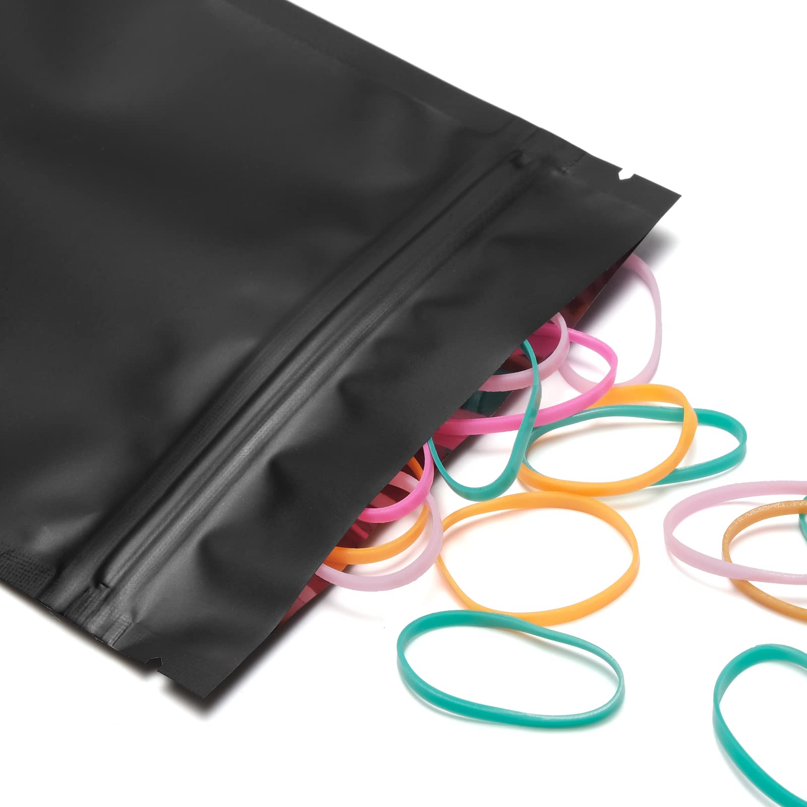100 Pack Smell Proof Mylar Bags 5.9x8.7 Inch - Resealable Food Storage Bags for Lip Gloss, Jewelry & Small Business | Airtight Packaging Pouch for Organizing, Travel & Home Use (Matte Black)