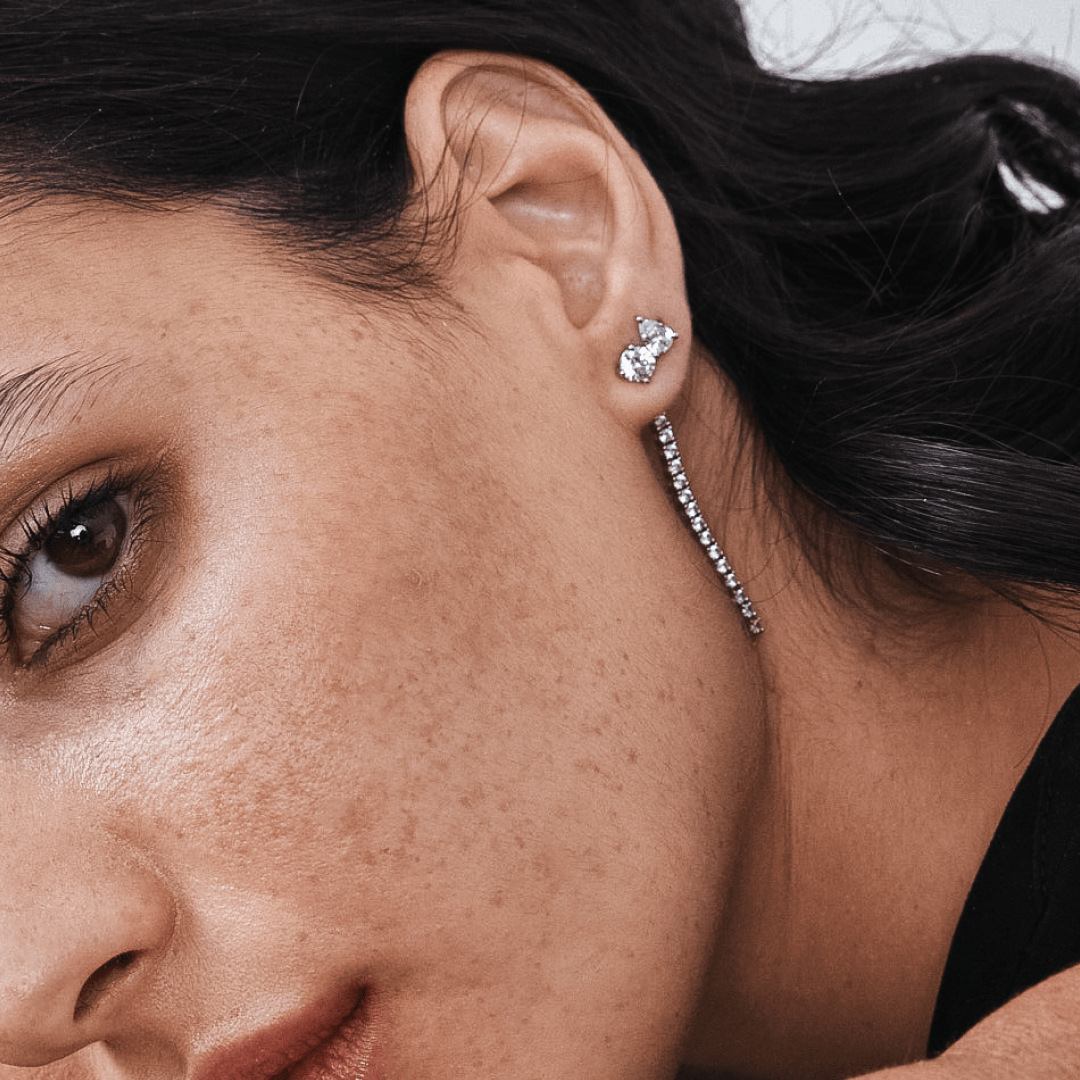 Diamond Tennis Earring Add-On Strips | Elegant & Adjustable Earring Enhancers for Women | Perfect for Weddings, Parties & Special Occasions
